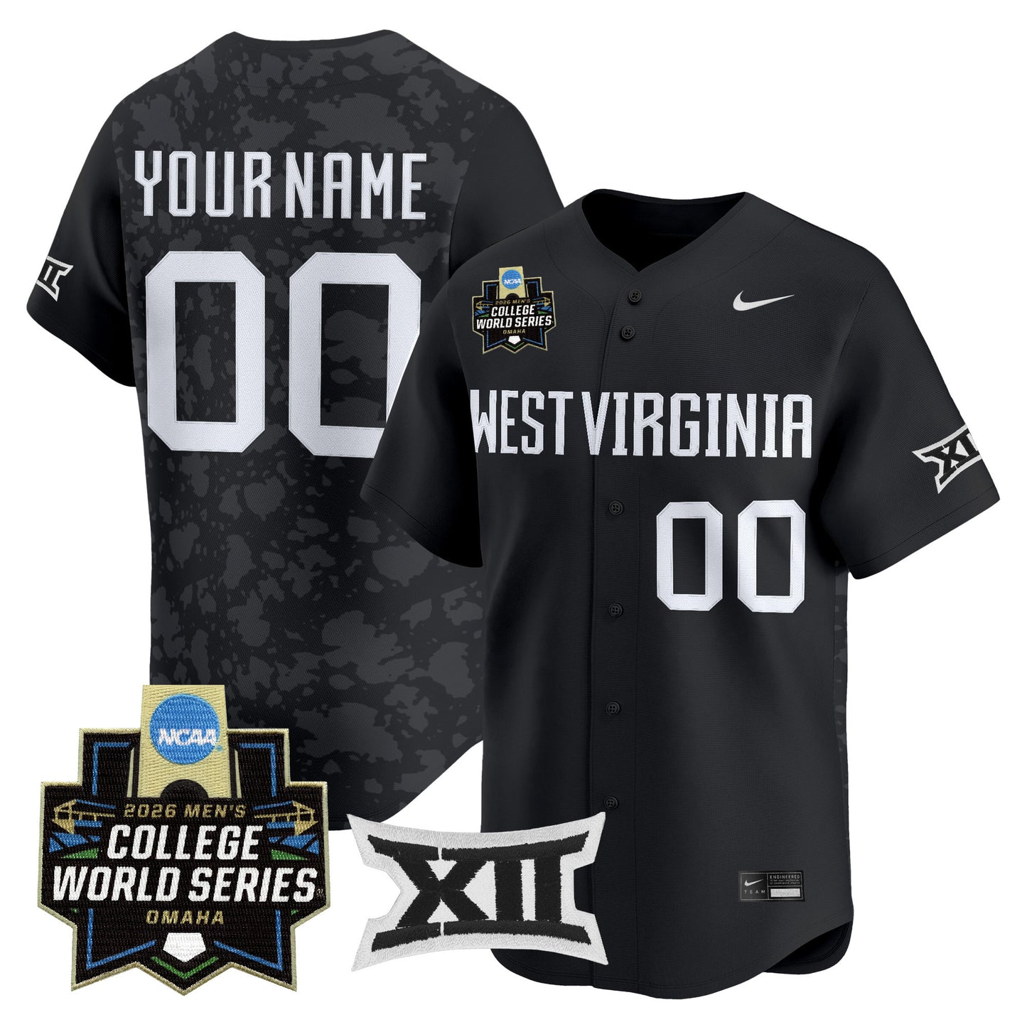 West Virginia Mountaineers 2026 World Series Patch Vapor Premier Limited Custom Jersey - All Stitched