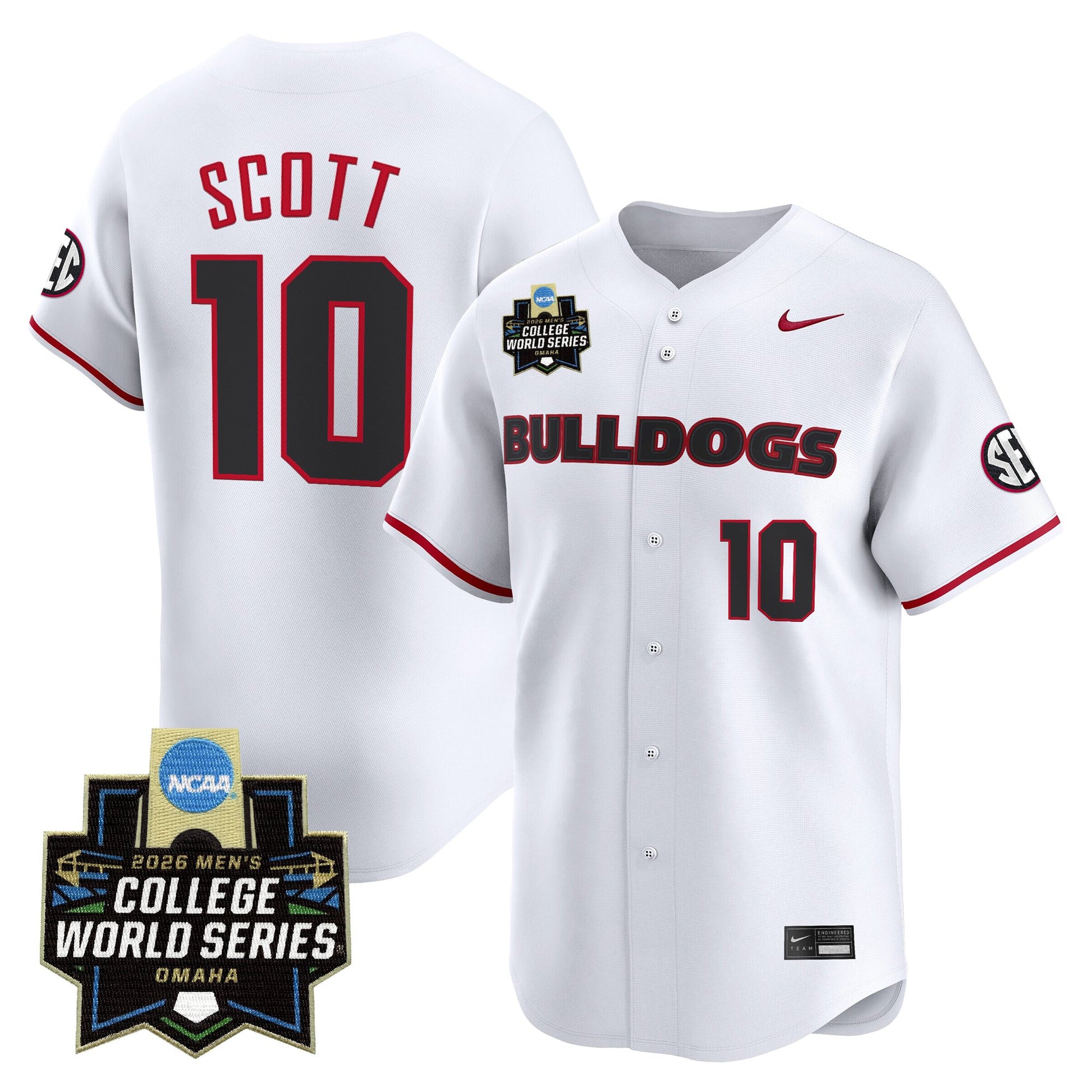 Men's Georgia Bulldogs Baseball 2026 World Series Vapor Premier Limited Jersey - All Stitched