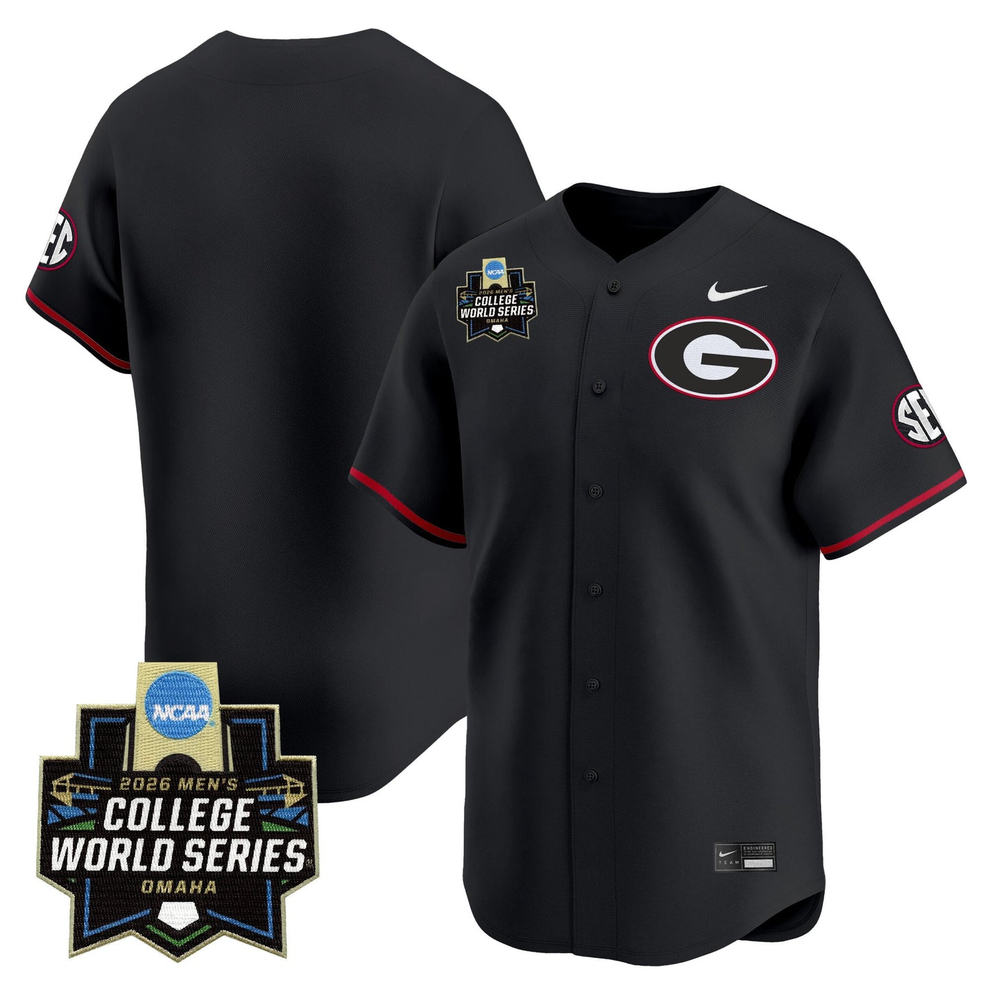 Men's Georgia Bulldogs Baseball 2026 World Series Vapor Premier Limited Jersey - All Stitched