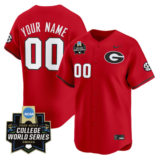 Georgia Bulldogs Baseball 2026 World Series Vapor Premier Limited Custom Jersey - All Stitched