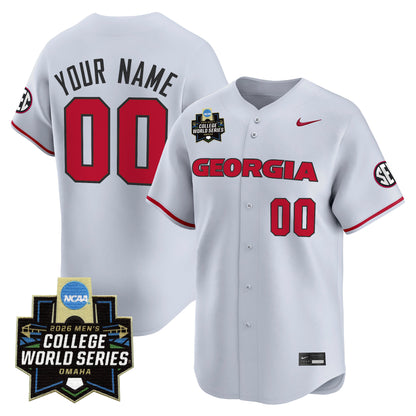 Georgia Bulldogs Baseball 2026 World Series Vapor Premier Limited Custom Jersey - All Stitched