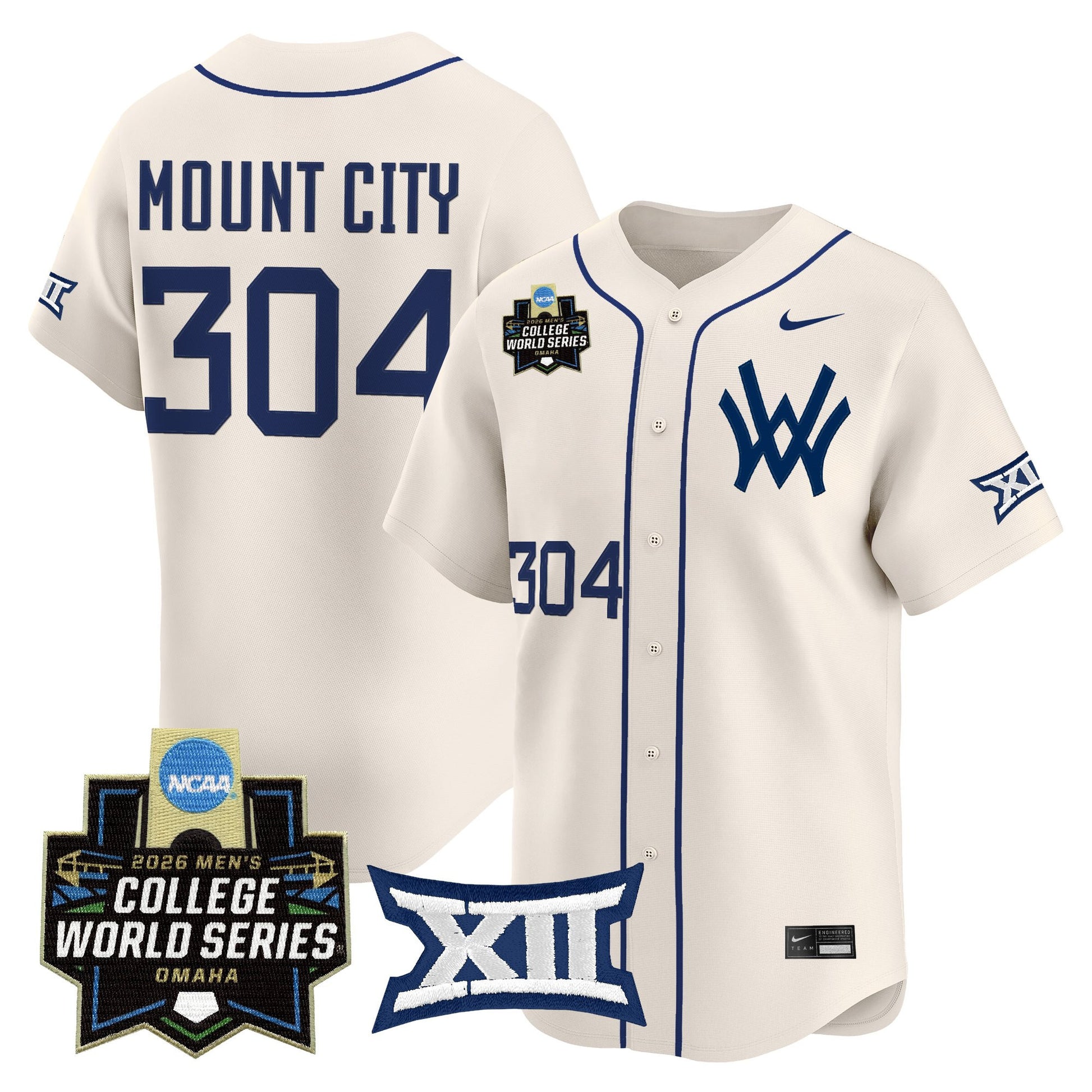 Men's West Virginia Mountaineers 2026 World Series Patch Vapor Premier Limited Jersey - All Stitched