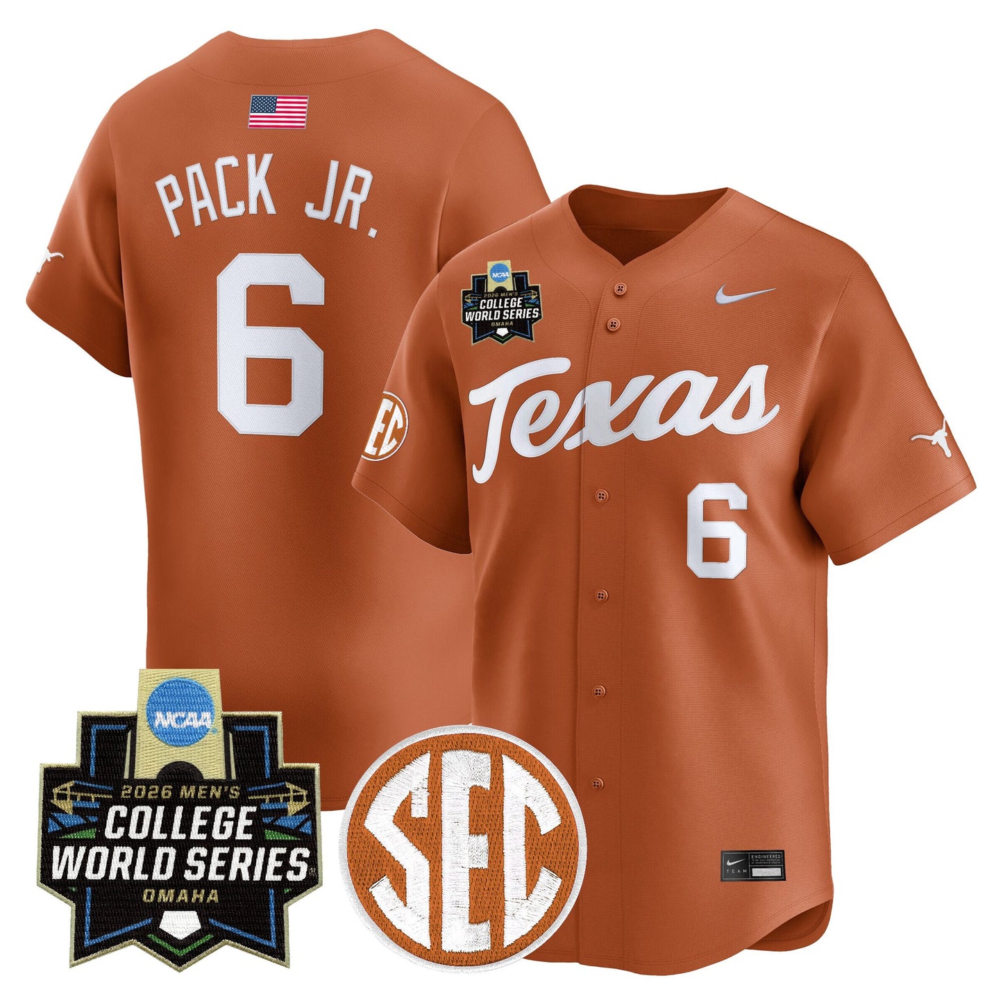 Men's Texas Longhorns 2026 World Series Vapor Premier Limited Jersey - All Stitched