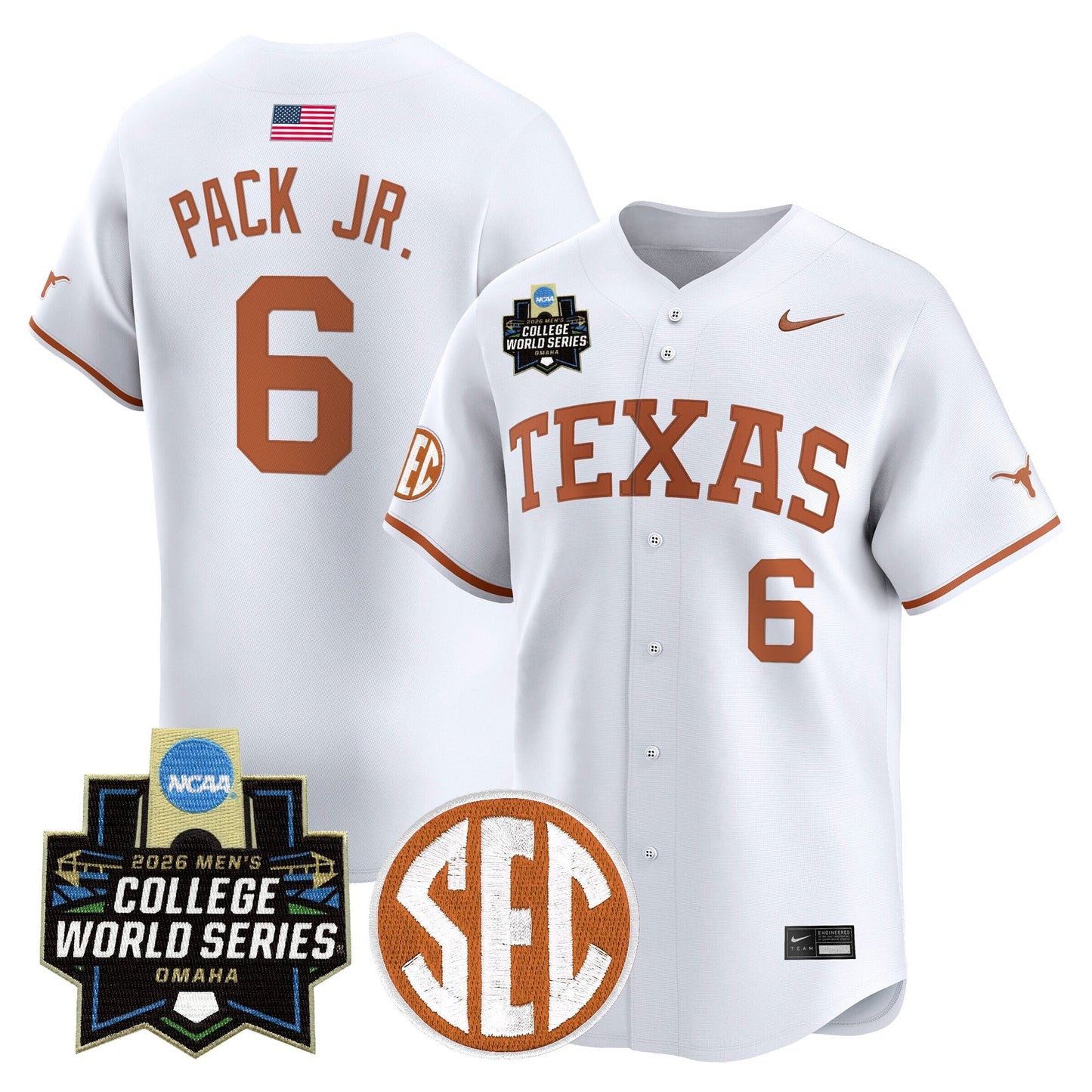 Men's Texas Longhorns 2026 World Series Vapor Premier Limited Jersey - All Stitched