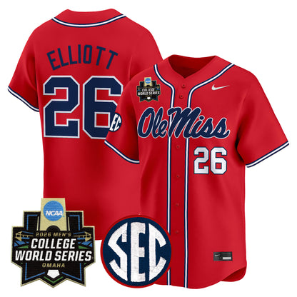 Men's Ole Miss Rebels 2026 World Series Vapor Premier Limited Jersey - All Stitched