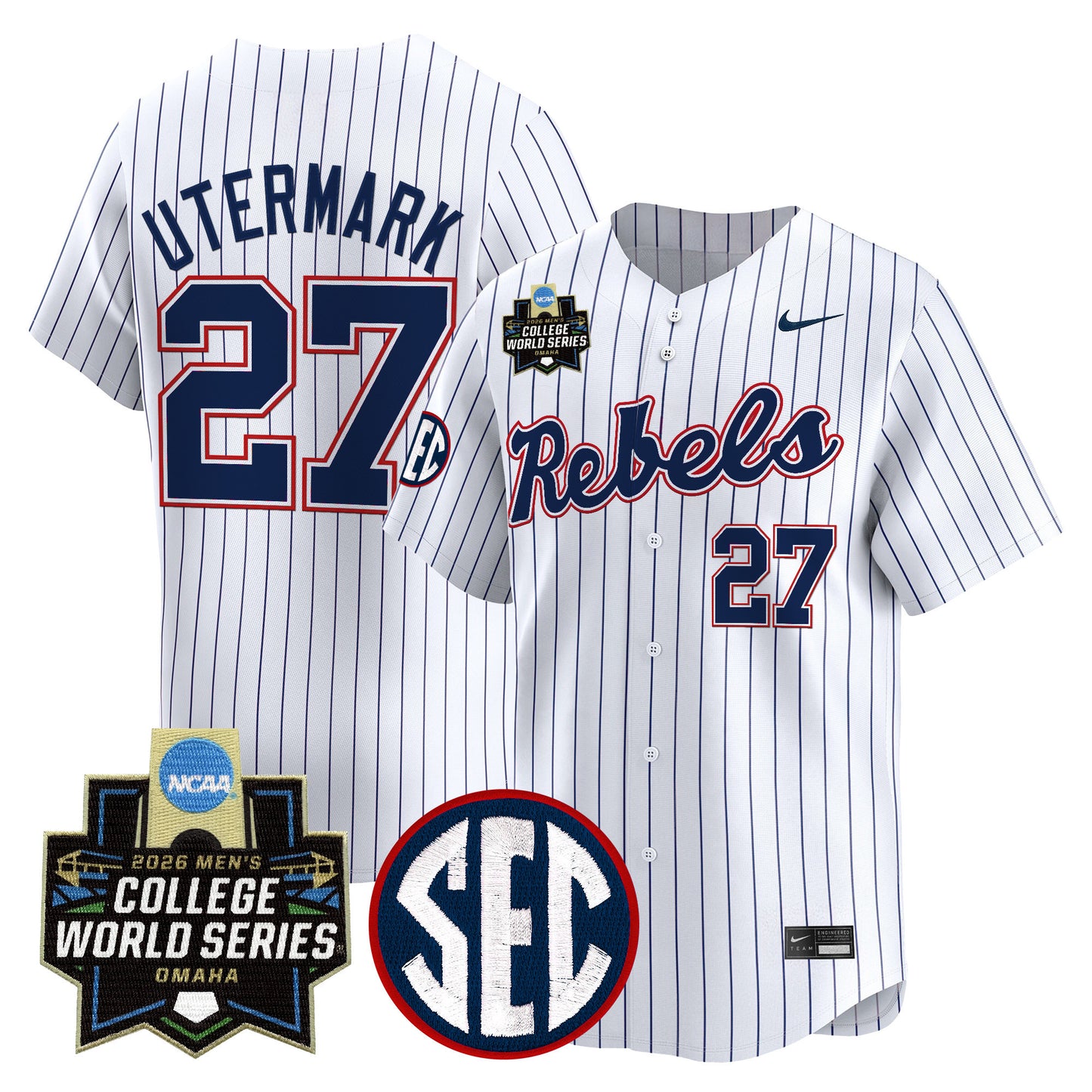 Men's Ole Miss Rebels 2026 World Series Vapor Premier Limited Jersey - All Stitched
