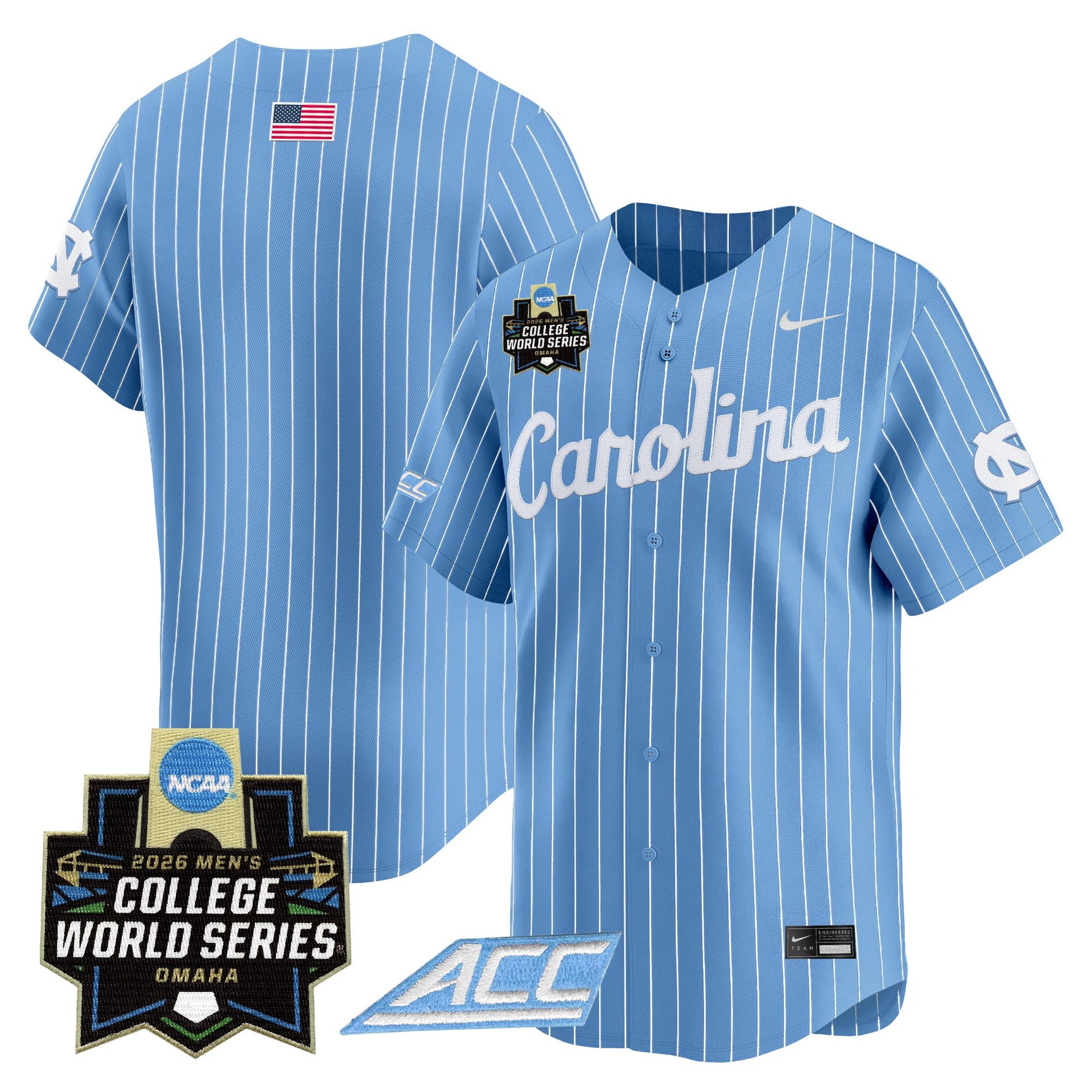Men's North Carolina Tar Heels 2026 World Series Vapor Premier Limited Jersey - All Stitched