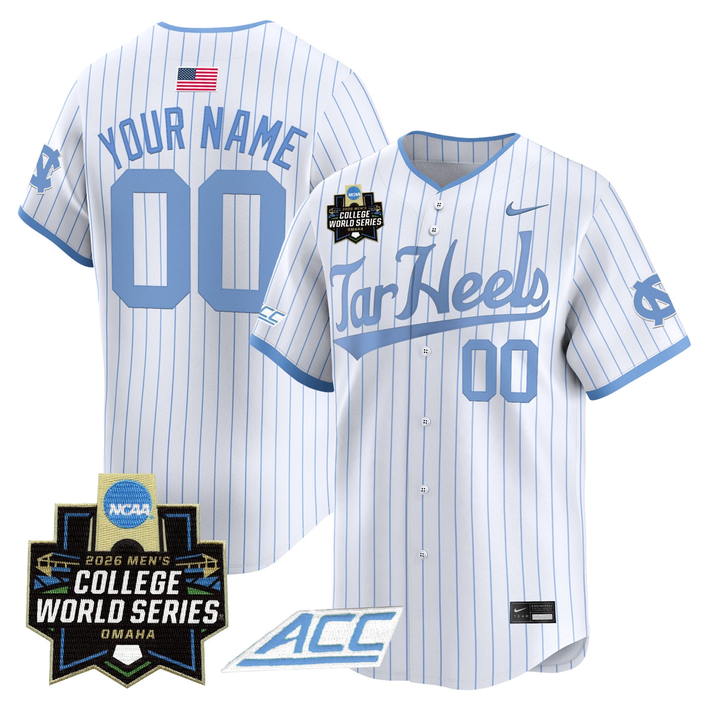 North Carolina Tar Heels 2026 World Series Vapor Premier Limited Custom Jersey - All Stitched