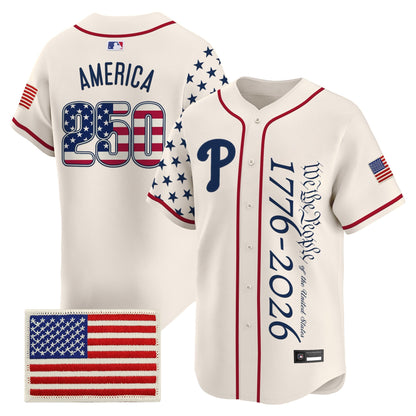 Philadelphia Phillies "America 250 Edition" Vapor Premier Limited Jersey V2 - Stitched