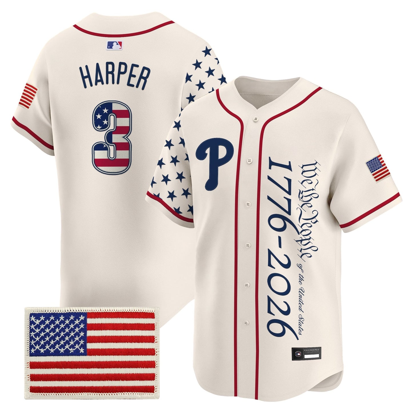 Philadelphia Phillies "America 250 Edition" Vapor Premier Limited Jersey V2 - Stitched