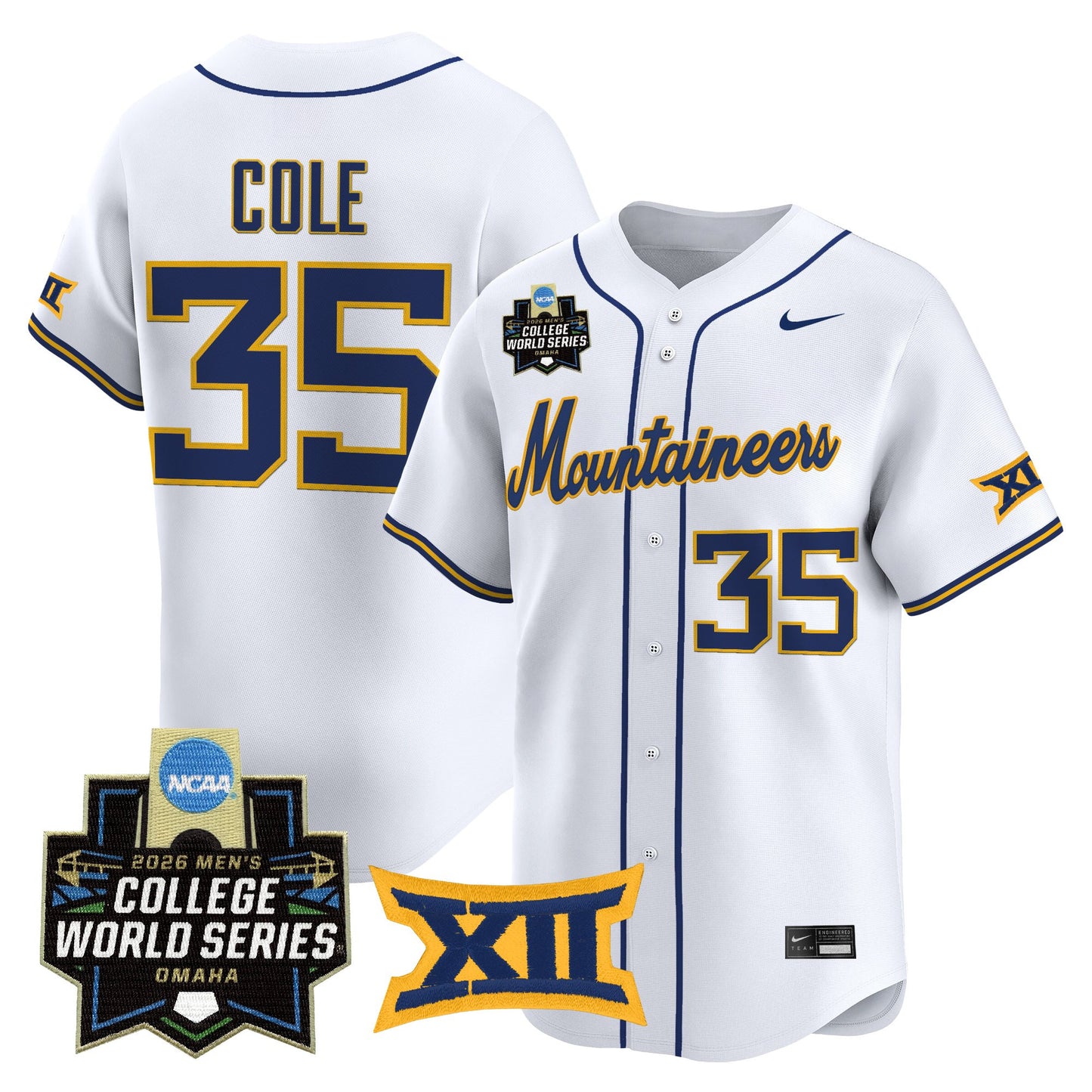Men's West Virginia Mountaineers 2026 World Series Vapor Premier Limited Jersey V2 - All Stitched