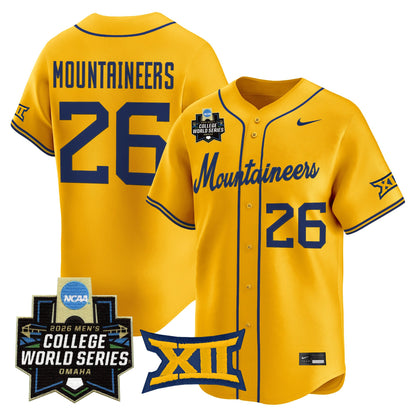 Men's West Virginia Mountaineers 2026 World Series Vapor Premier Limited Jersey V2 - All Stitched