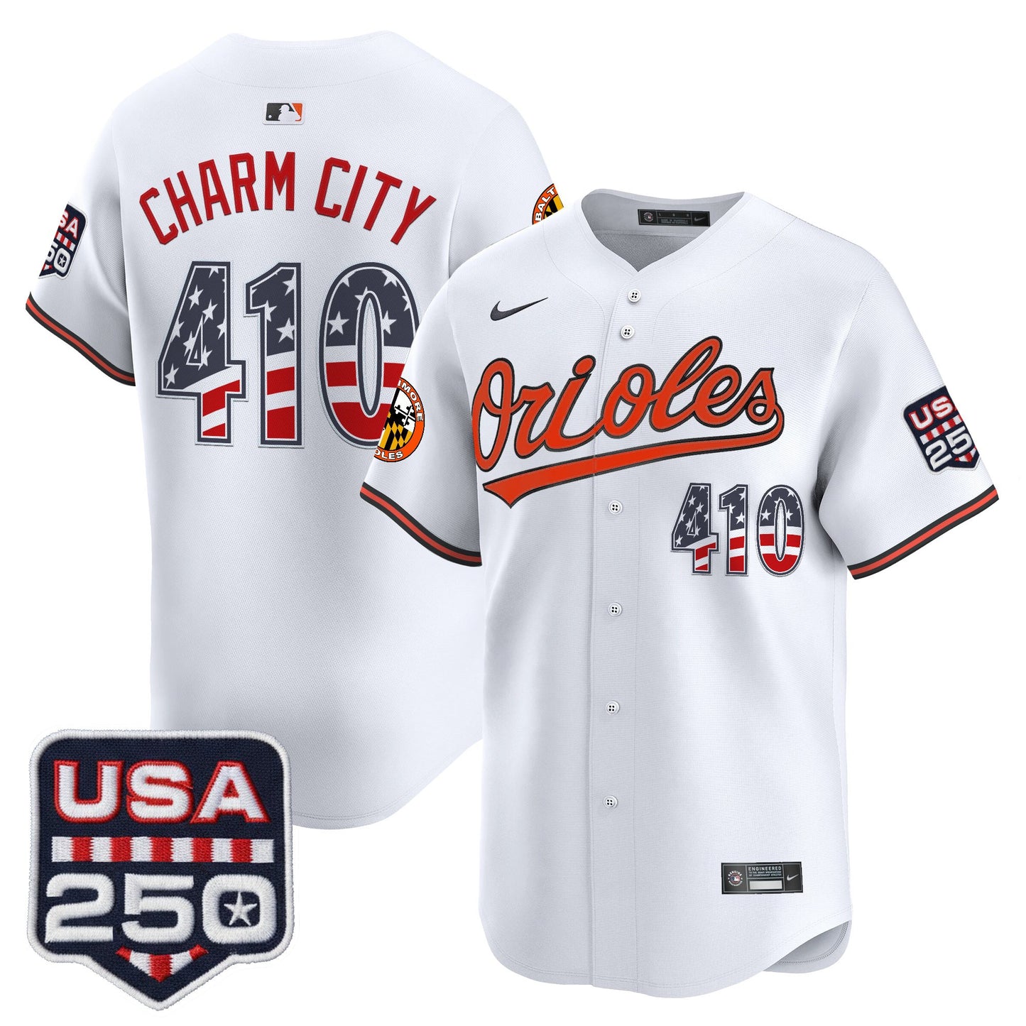 Baltimore Orioles USA 250 Fourth of July Vapor Premier Limited Jersey - All Stitched