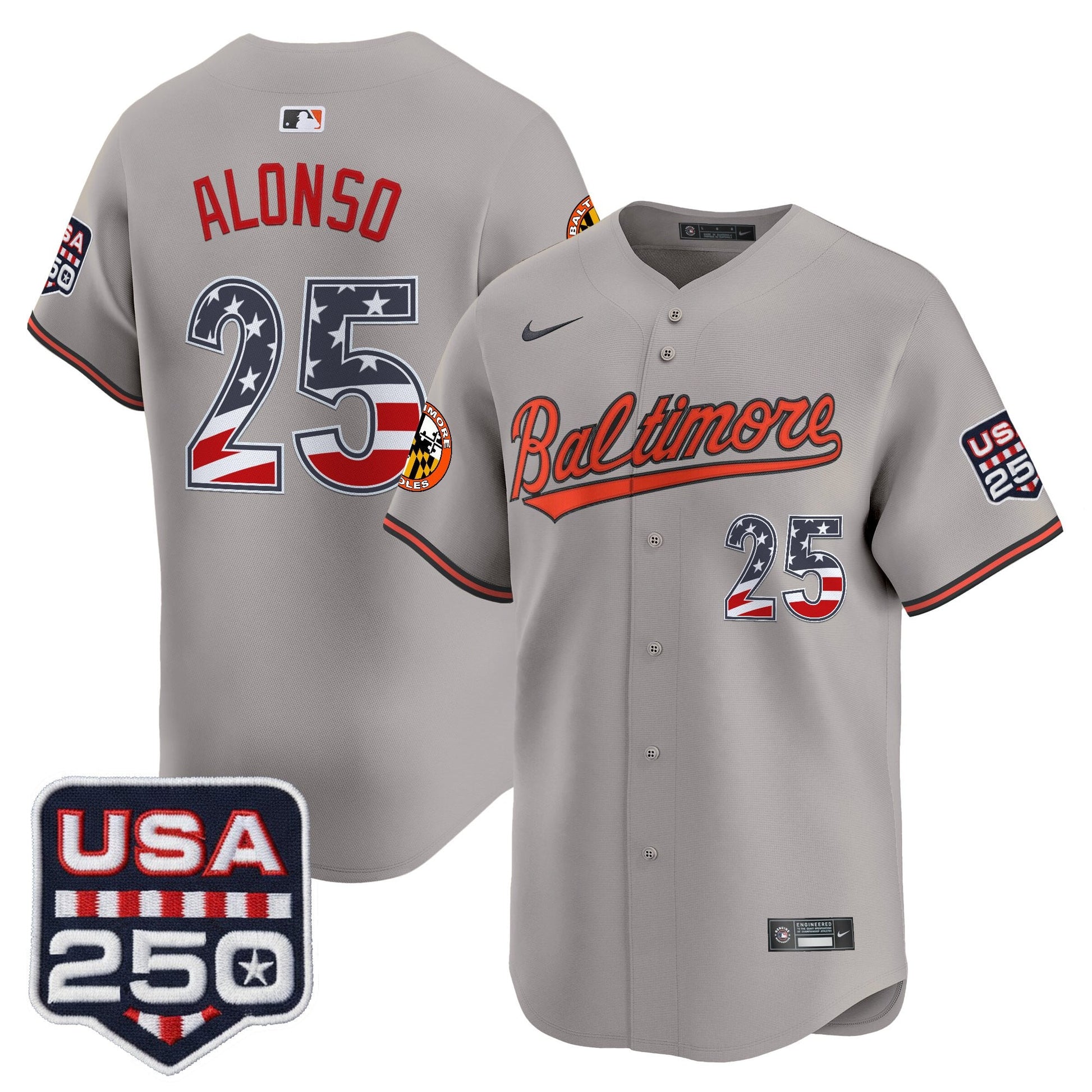 Baltimore Orioles USA 250 Fourth of July Vapor Premier Limited Jersey - All Stitched
