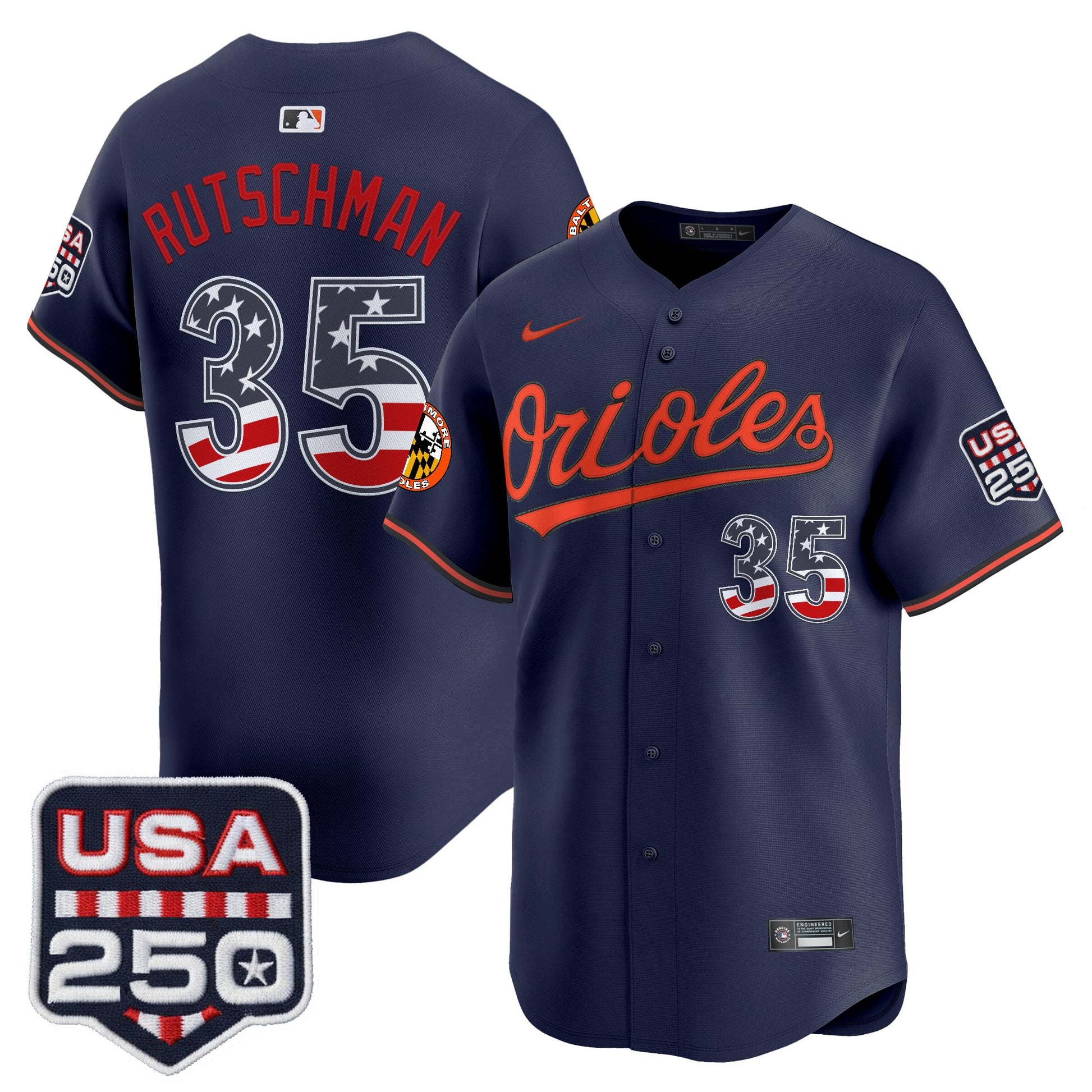 Baltimore Orioles USA 250 Fourth of July Vapor Premier Limited Jersey - All Stitched