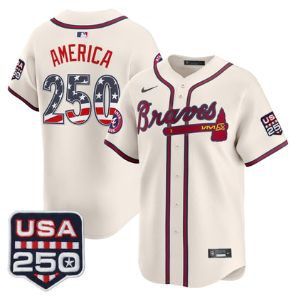 Atlanta Braves USA 250 Fourth of July Vapor Premier Limited Jersey - All Stitched