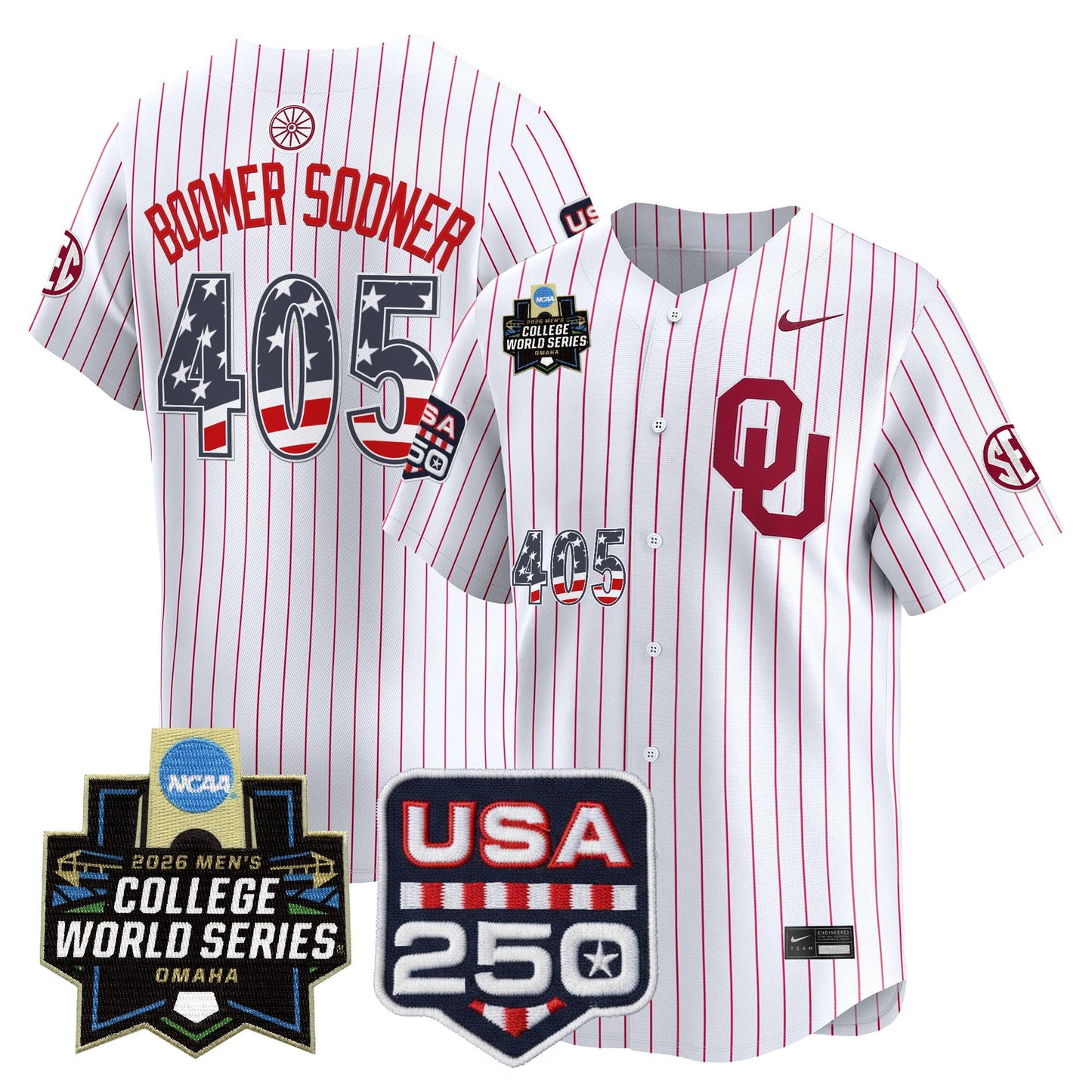 Oklahoma Sooners USA 250 Fourth of July Vapor Premier Limited Jersey - 2026 World Series Patch - All Stitched