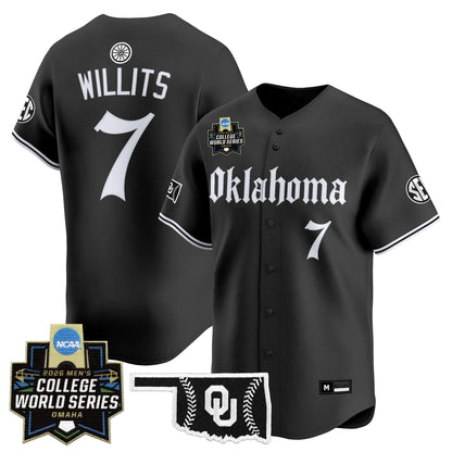 Men's Oklahoma Sooners 2026 World Series Vapor Premier Limited Jersey - Gothic Edition - All Stitched