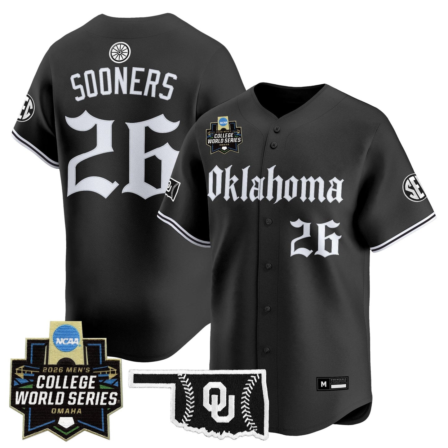 Men's Oklahoma Sooners 2026 World Series Vapor Premier Limited Jersey - Gothic Edition - All Stitched