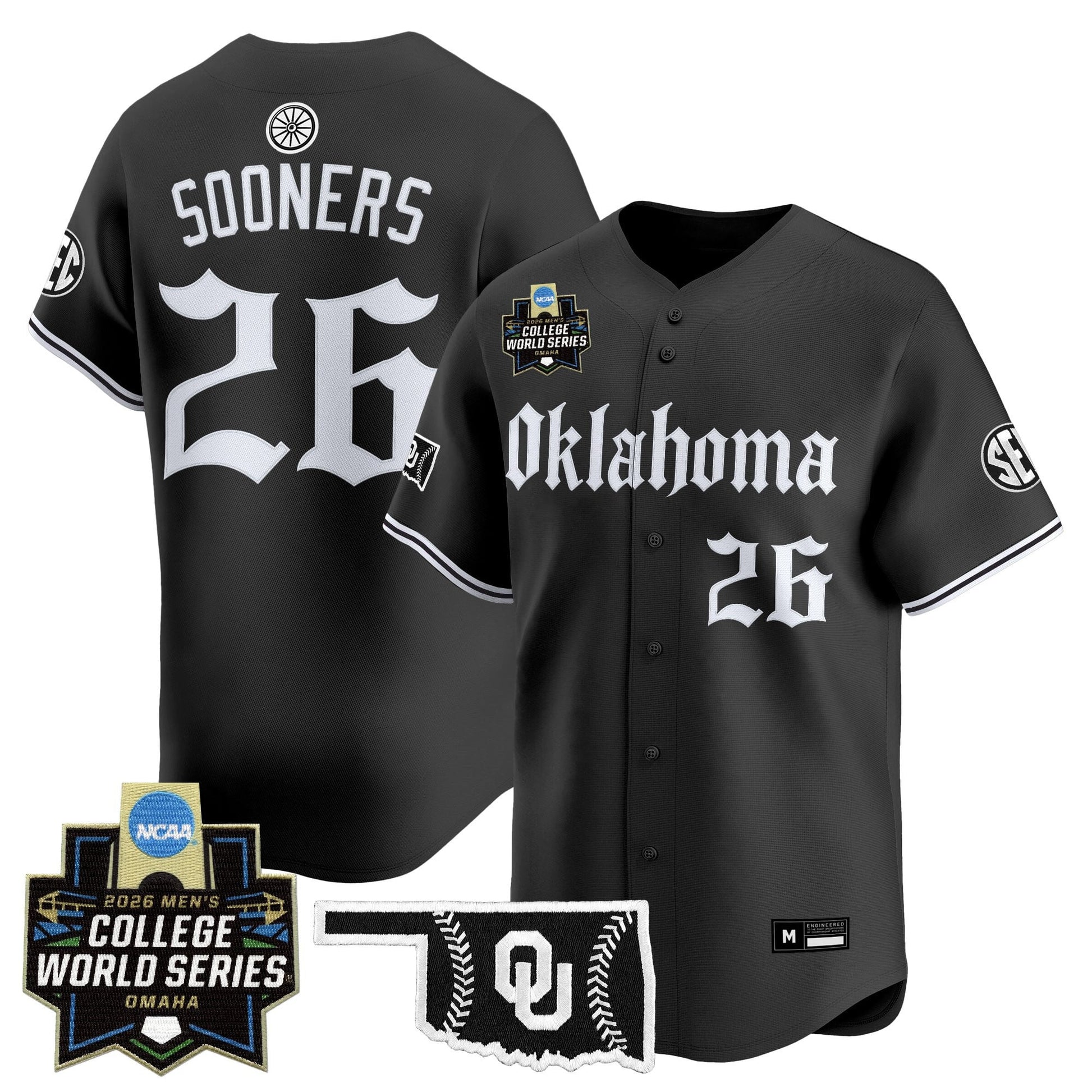 Men's Oklahoma Sooners 2026 World Series Vapor Premier Limited Jersey - Gothic Edition - All Stitched