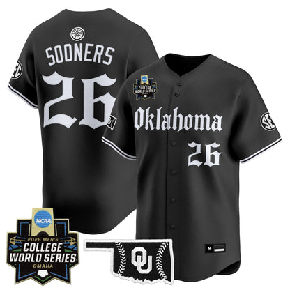 Men's Oklahoma Sooners 2026 World Series Vapor Premier Limited Jersey - Gothic Edition - All Stitched