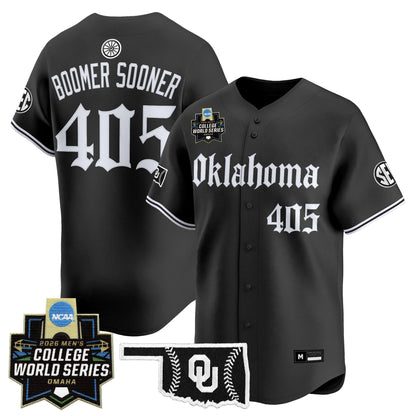 Men's Oklahoma Sooners 2026 World Series Vapor Premier Limited Jersey - Gothic Edition - All Stitched