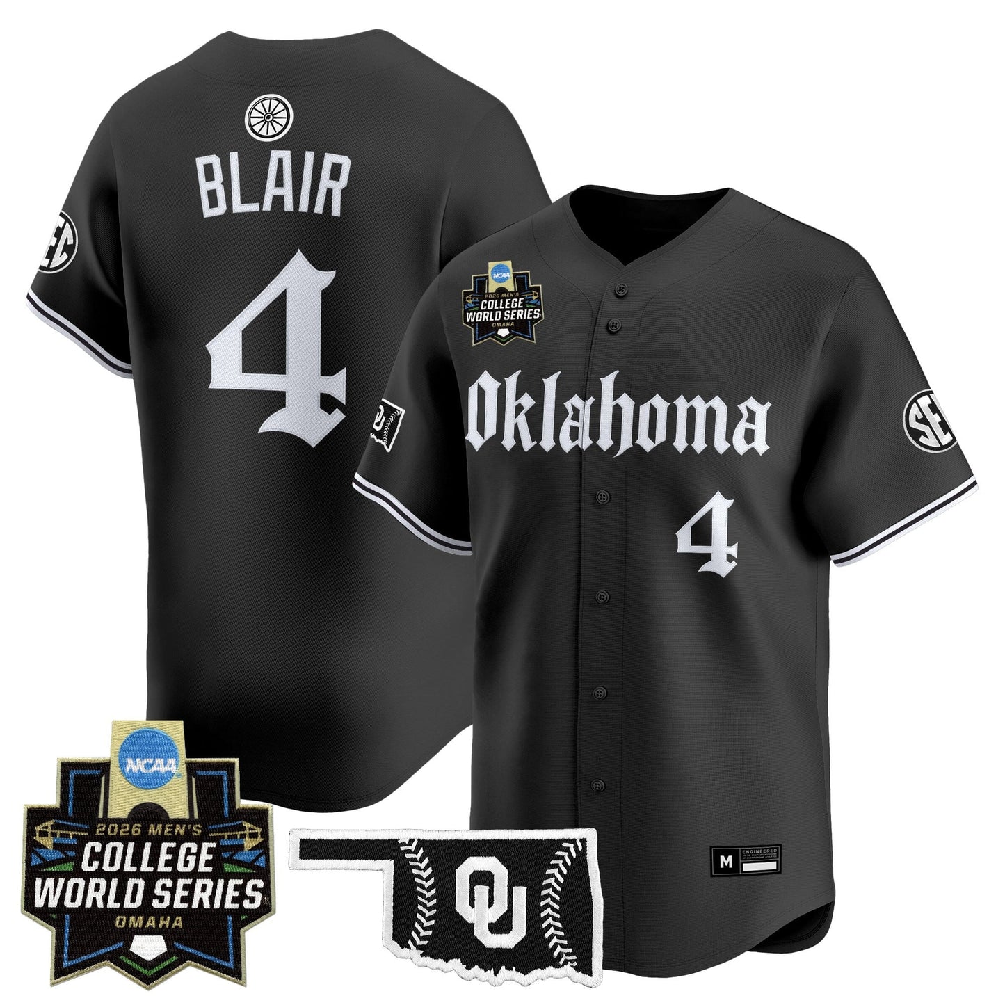 Men's Oklahoma Sooners 2026 World Series Vapor Premier Limited Jersey - Gothic Edition - All Stitched