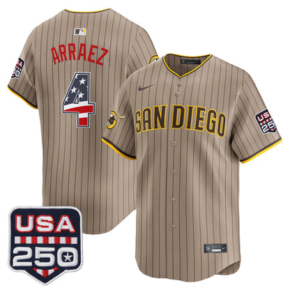 Men's San Diego Padres USA 250 Fourth of July Vapor Premier Limited Jersey - All Stitched