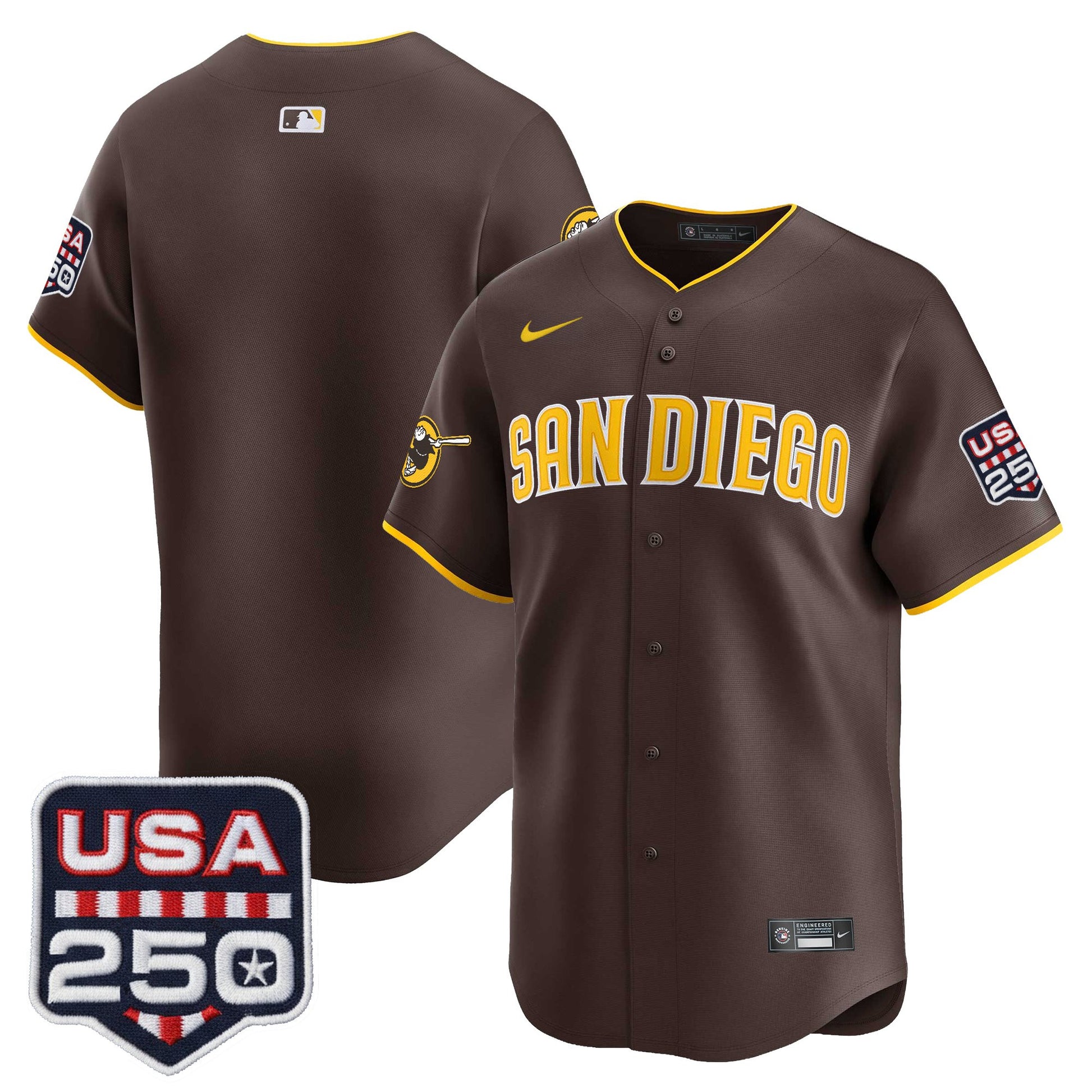 Men's San Diego Padres USA 250 Fourth of July Vapor Premier Limited Jersey - All Stitched