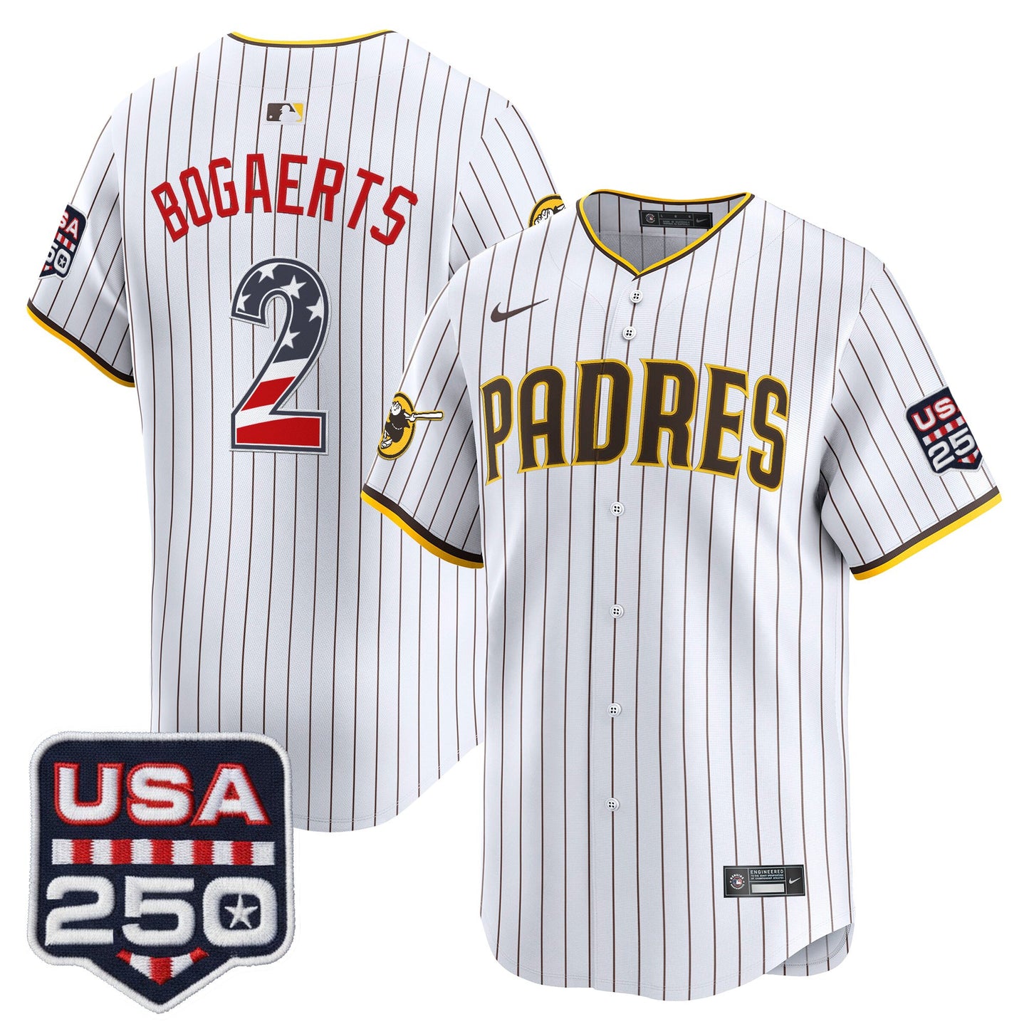 Men's San Diego Padres USA 250 Fourth of July Vapor Premier Limited Jersey - All Stitched