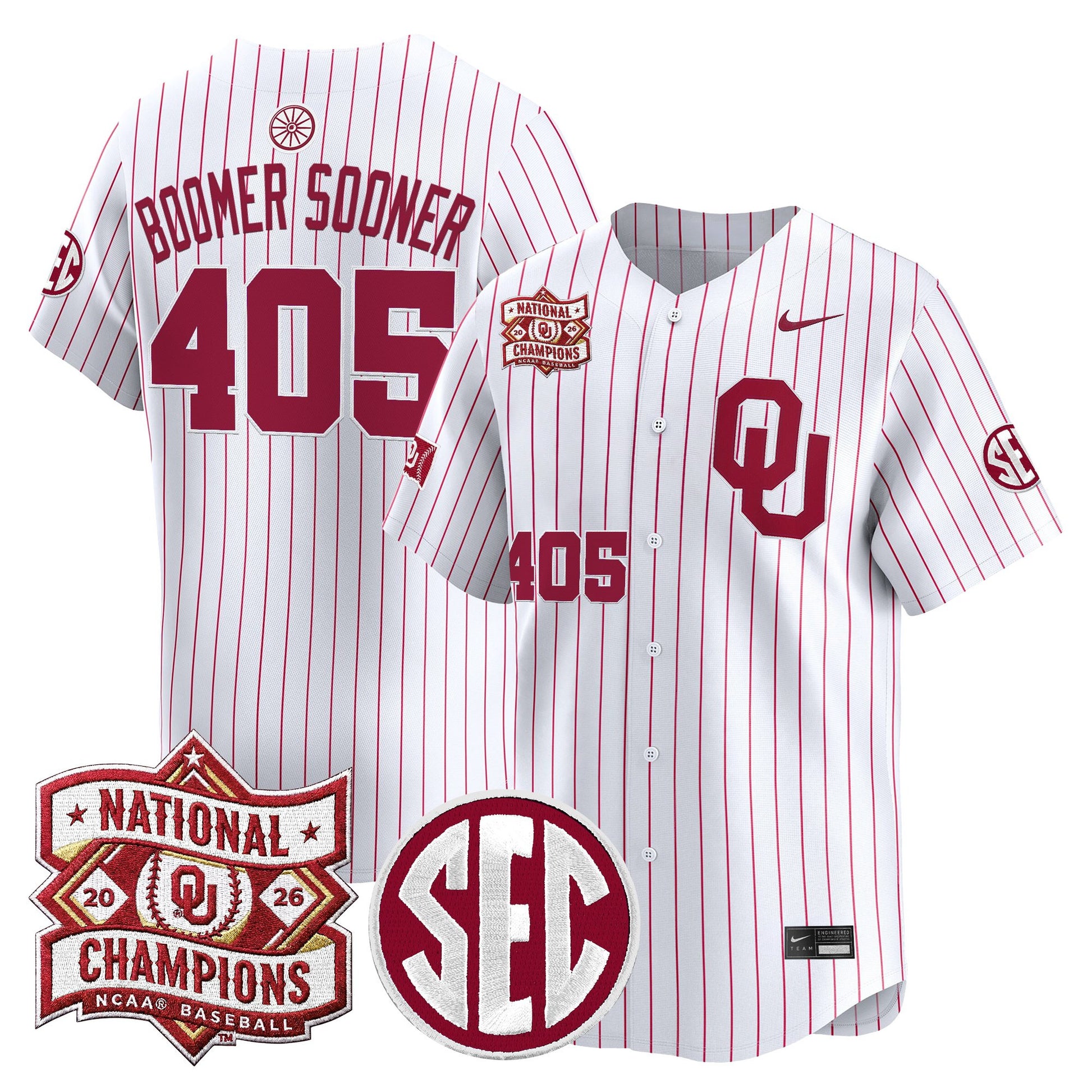 Men's Oklahoma Sooners 2026 National Champions Patch Vapor Premier Limited Jersey V2 - All Stitched