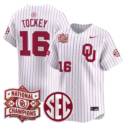 Men's Oklahoma Sooners 2026 National Champions Patch Vapor Premier Limited Jersey V2 - All Stitched