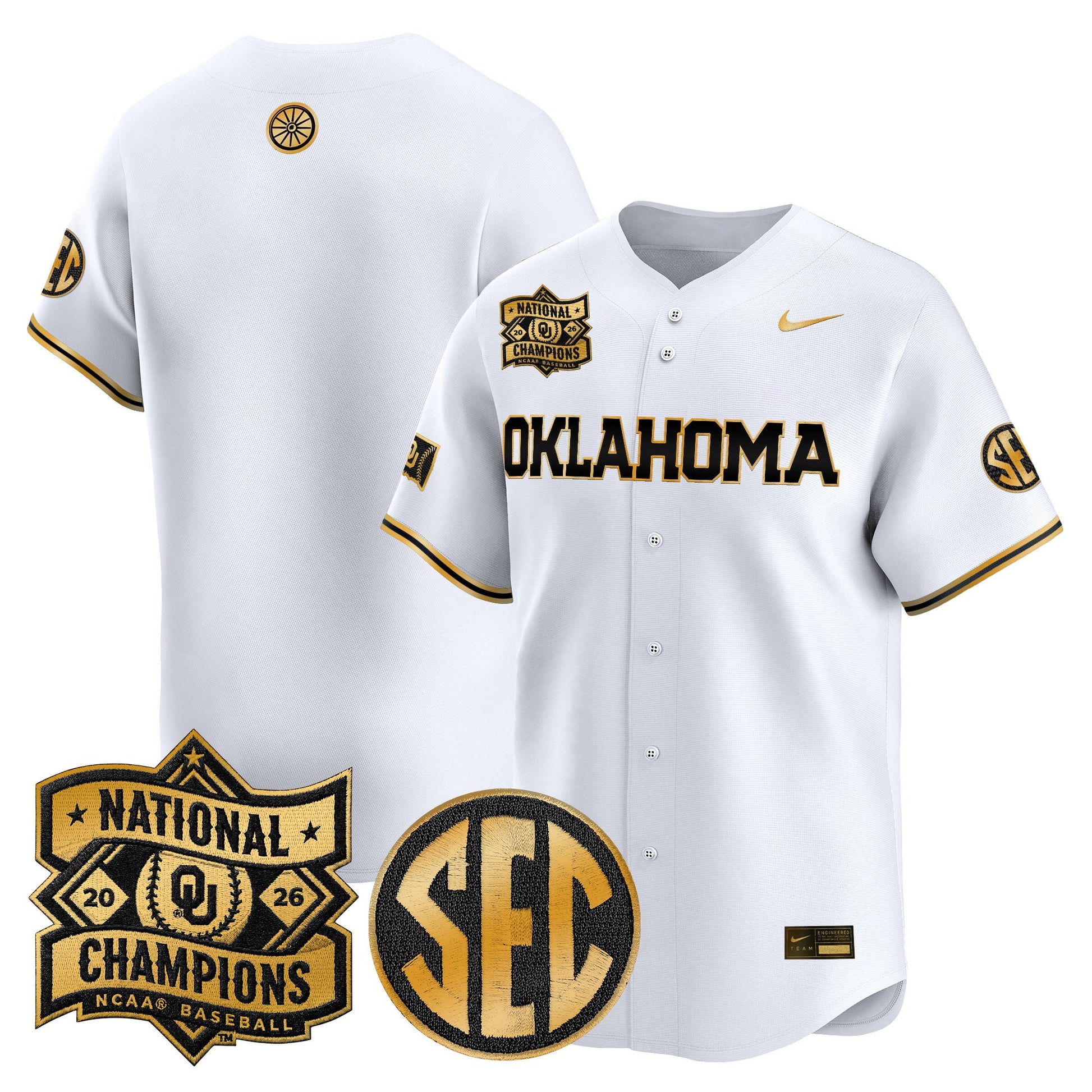 Men's Oklahoma Sooners 2026 National Champions Patch Vapor Premier Limited Jersey V2 - All Stitched