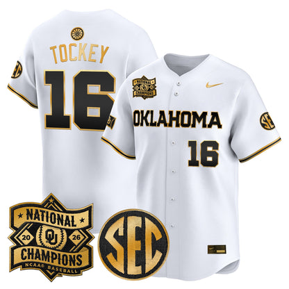 Men's Oklahoma Sooners 2026 National Champions Patch Vapor Premier Limited Jersey V2 - All Stitched
