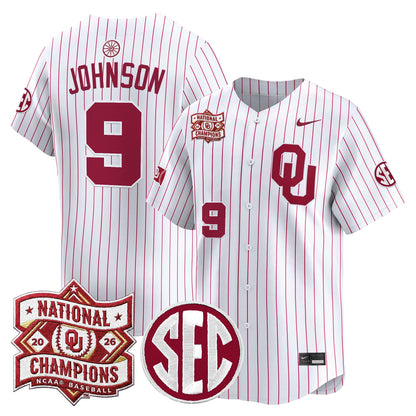 Men's Oklahoma Sooners 2026 National Champions Patch Vapor Premier Limited Jersey V2 - All Stitched