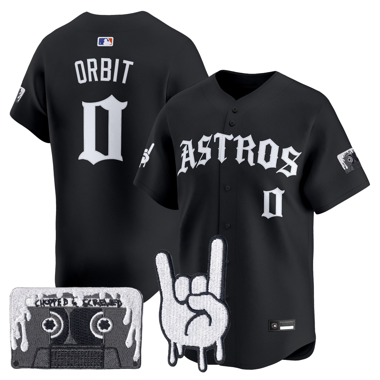 Men's Houston Astros Dj Screw Vapor Premier Limited Jersey - Gothic Edition - All Stitched