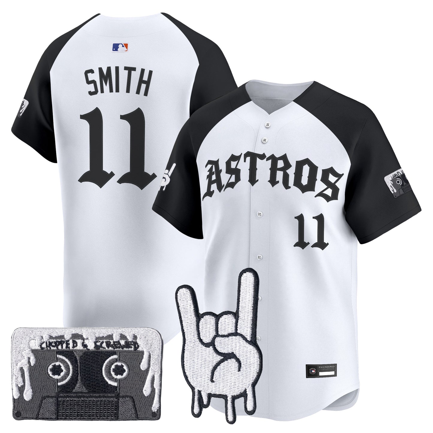 Men's Houston Astros Dj Screw Vapor Premier Limited Jersey - Gothic Edition - All Stitched