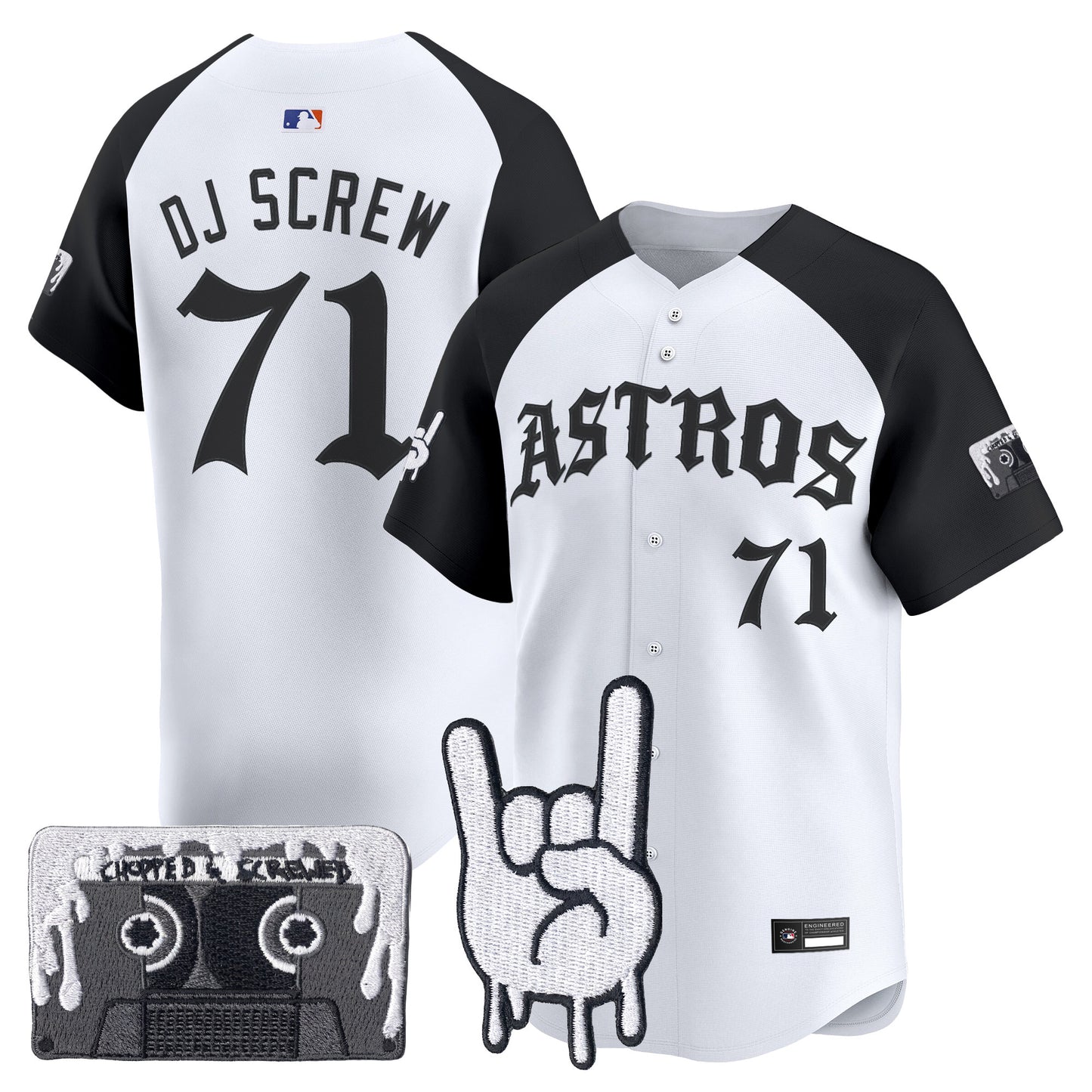 Men's Houston Astros Dj Screw Vapor Premier Limited Jersey - Gothic Edition - All Stitched
