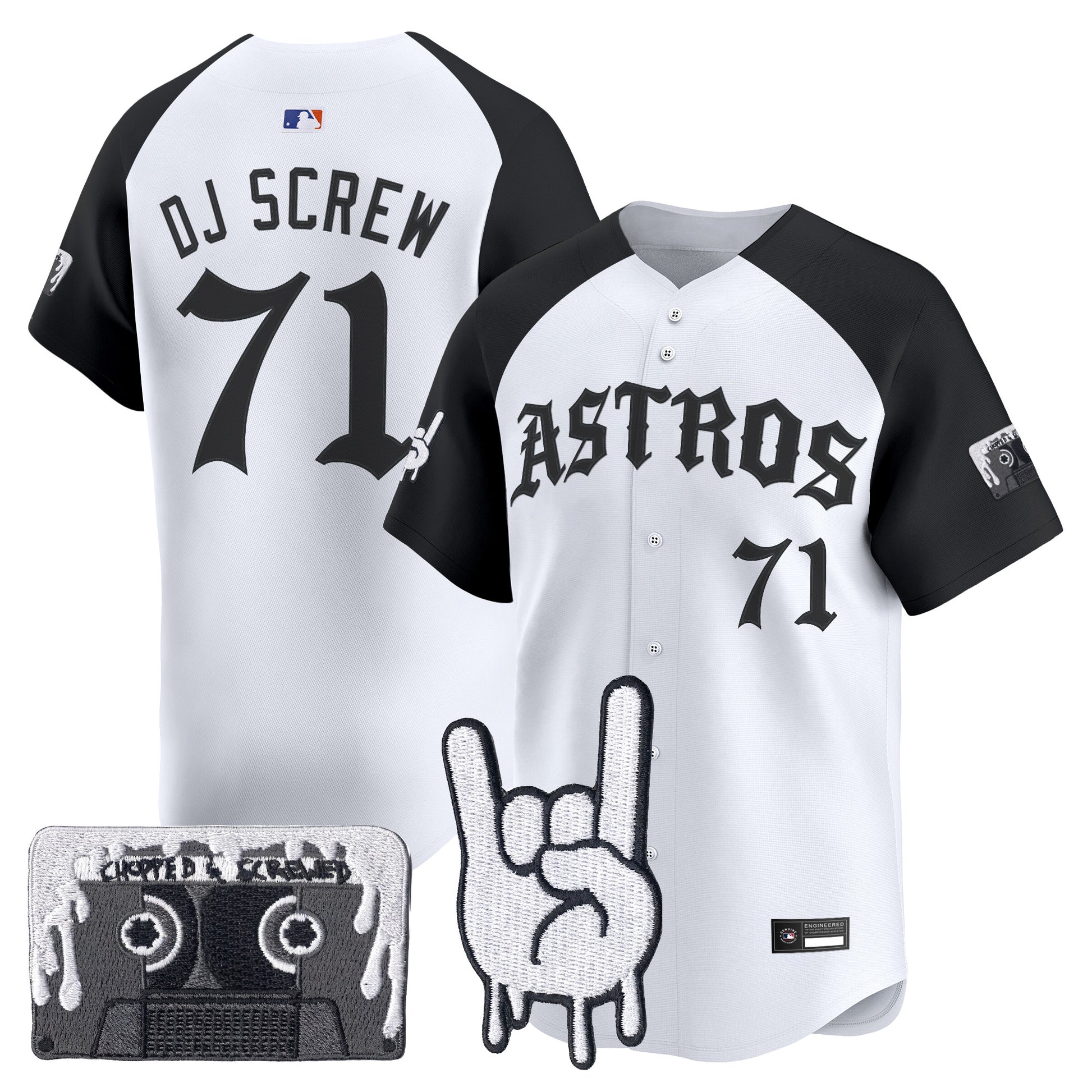 Men's Houston Astros Dj Screw Vapor Premier Limited Jersey - Gothic Edition - All Stitched