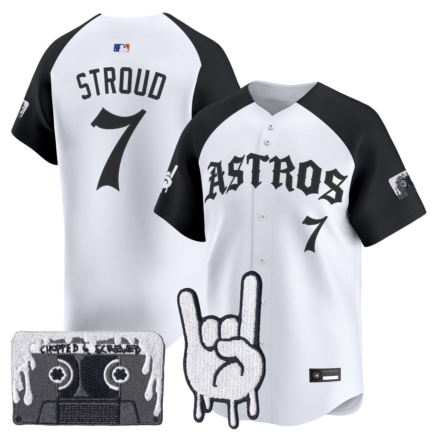 Men's Houston Astros Dj Screw Vapor Premier Limited Jersey - Gothic Edition - All Stitched