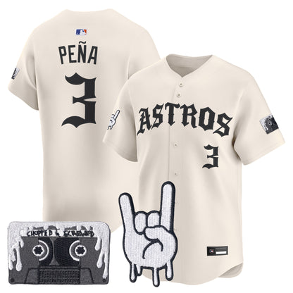 Men's Houston Astros Dj Screw Vapor Premier Limited Jersey - Gothic Edition - All Stitched