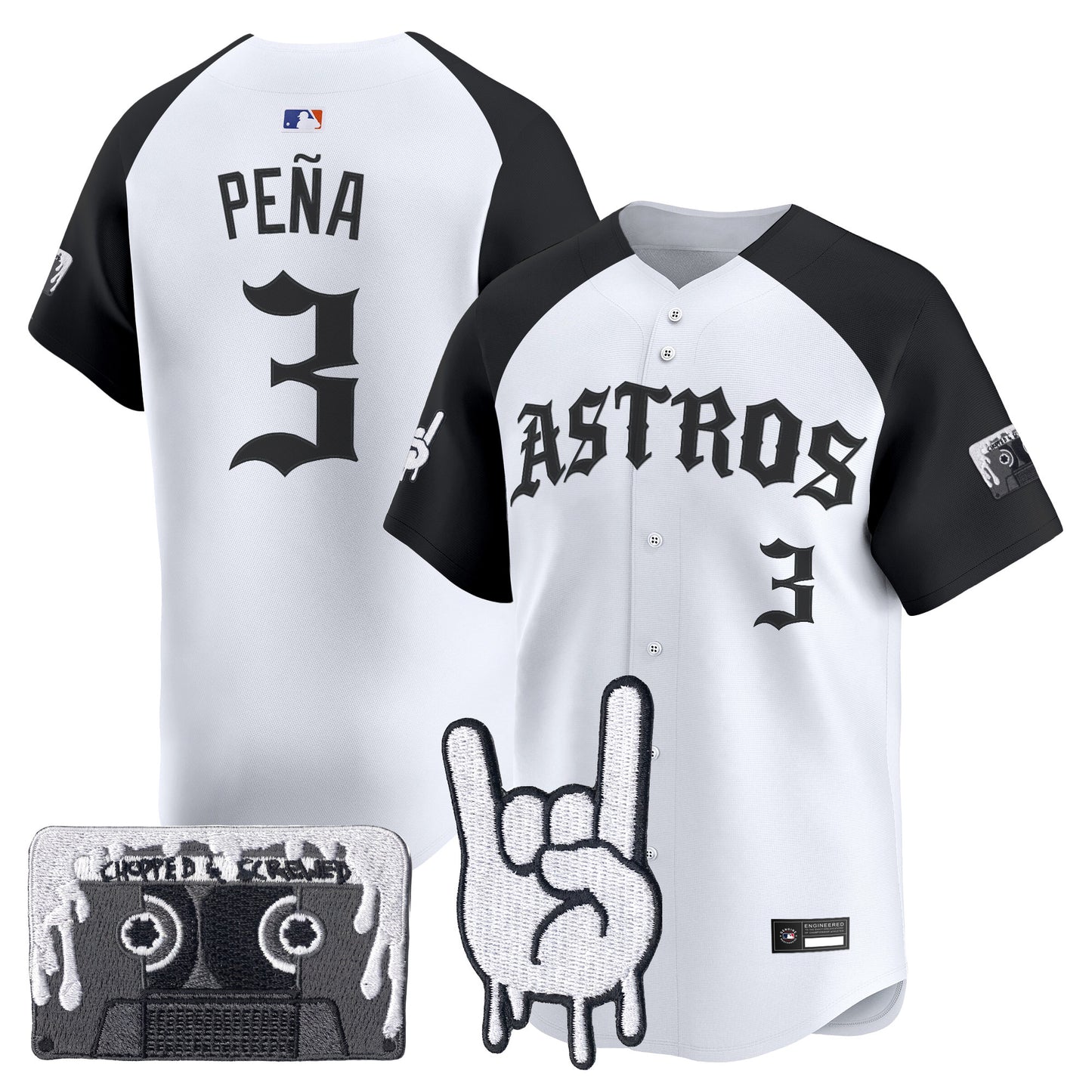 Men's Houston Astros Dj Screw Vapor Premier Limited Jersey - Gothic Edition - All Stitched