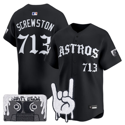 Men's Houston Astros Dj Screw Vapor Premier Limited Jersey - Gothic Edition - All Stitched