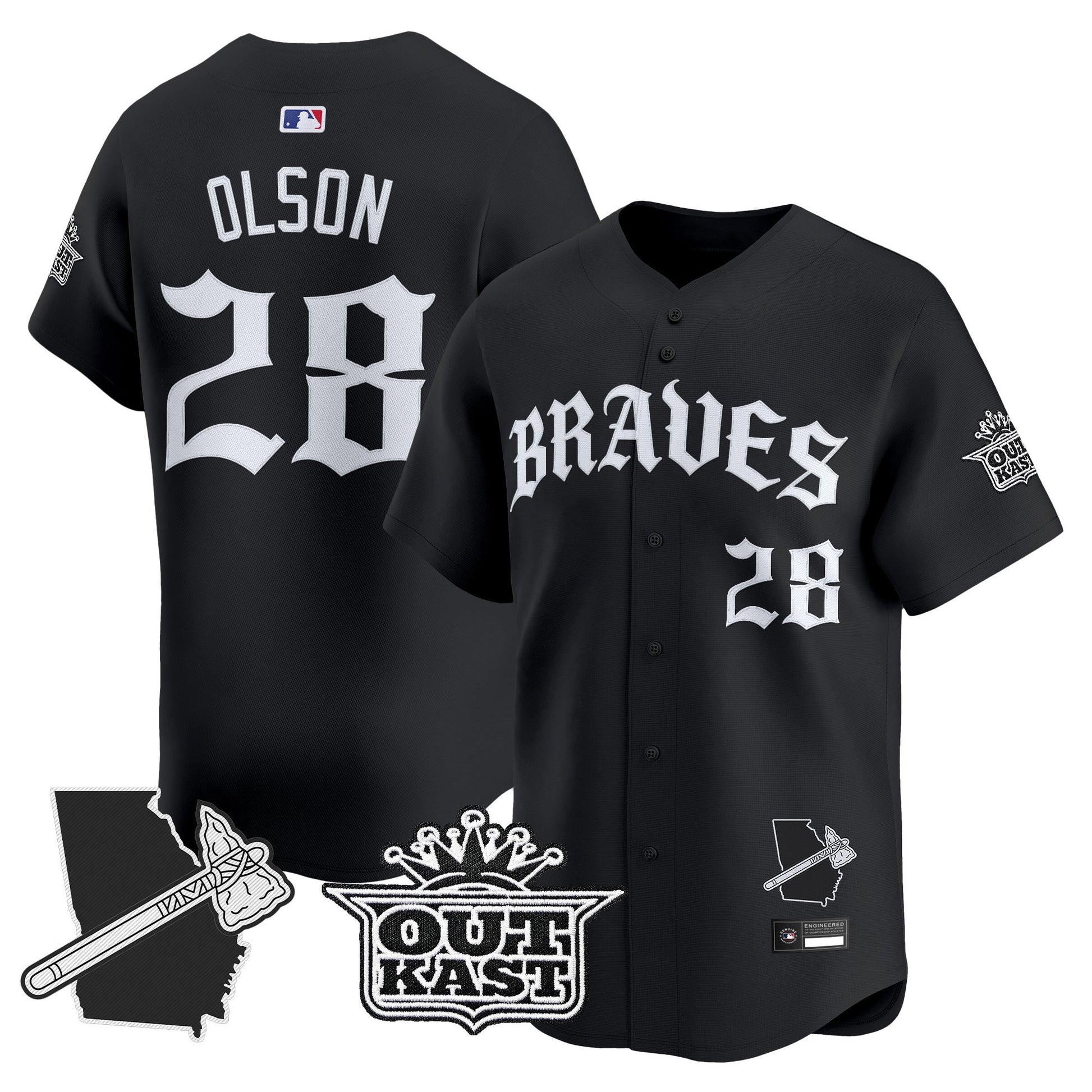 Men's Atlanta Braves 'Old English Edition' Vapor Premier Limited Jersey - All Stitched