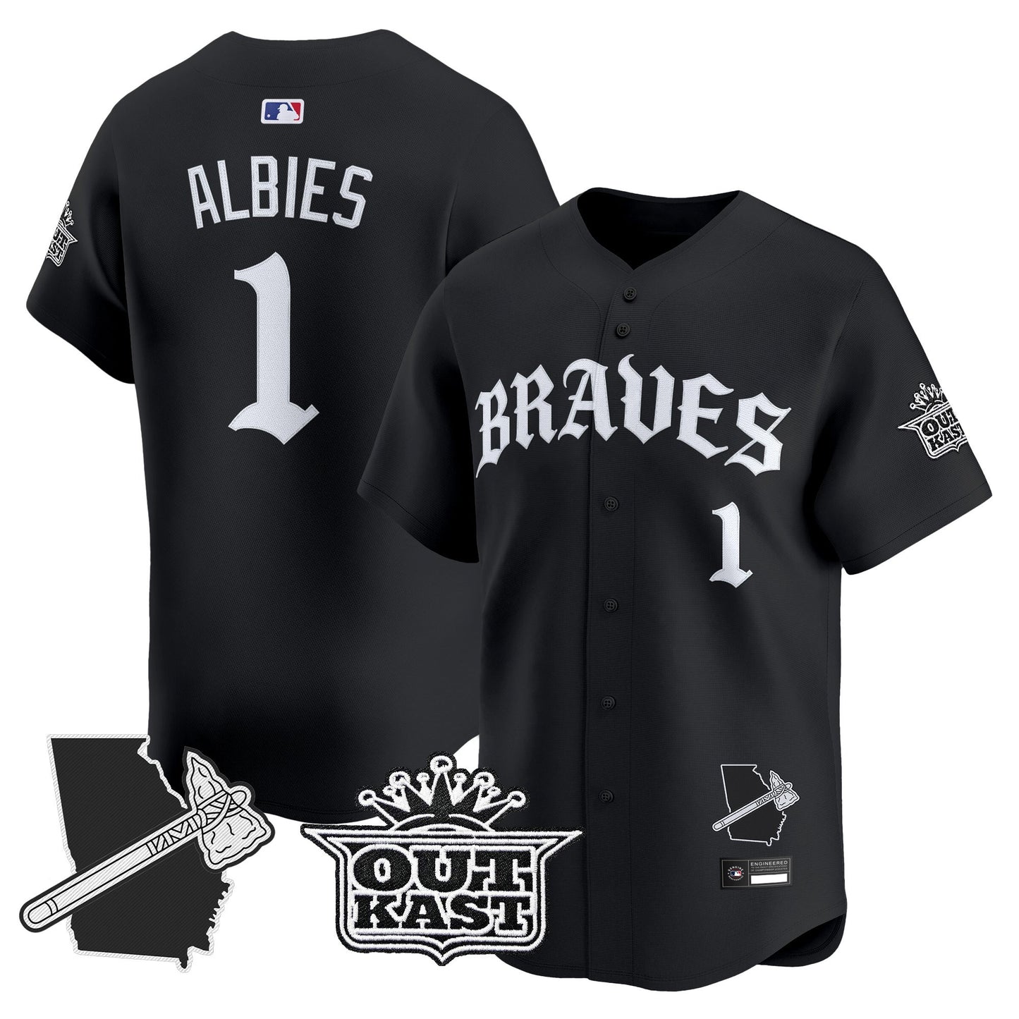 Men's Atlanta Braves 'Old English Edition' Vapor Premier Limited Jersey - All Stitched