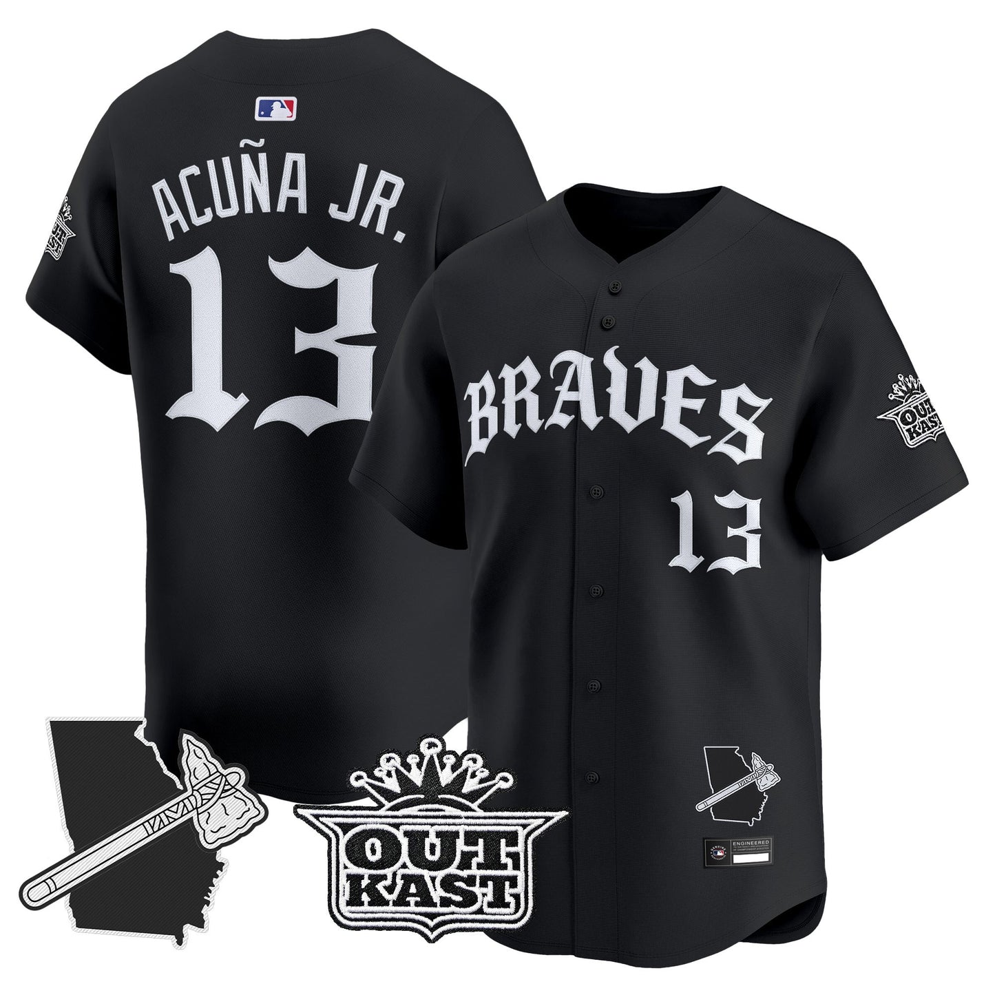 Men's Atlanta Braves 'Old English Edition' Vapor Premier Limited Jersey - All Stitched
