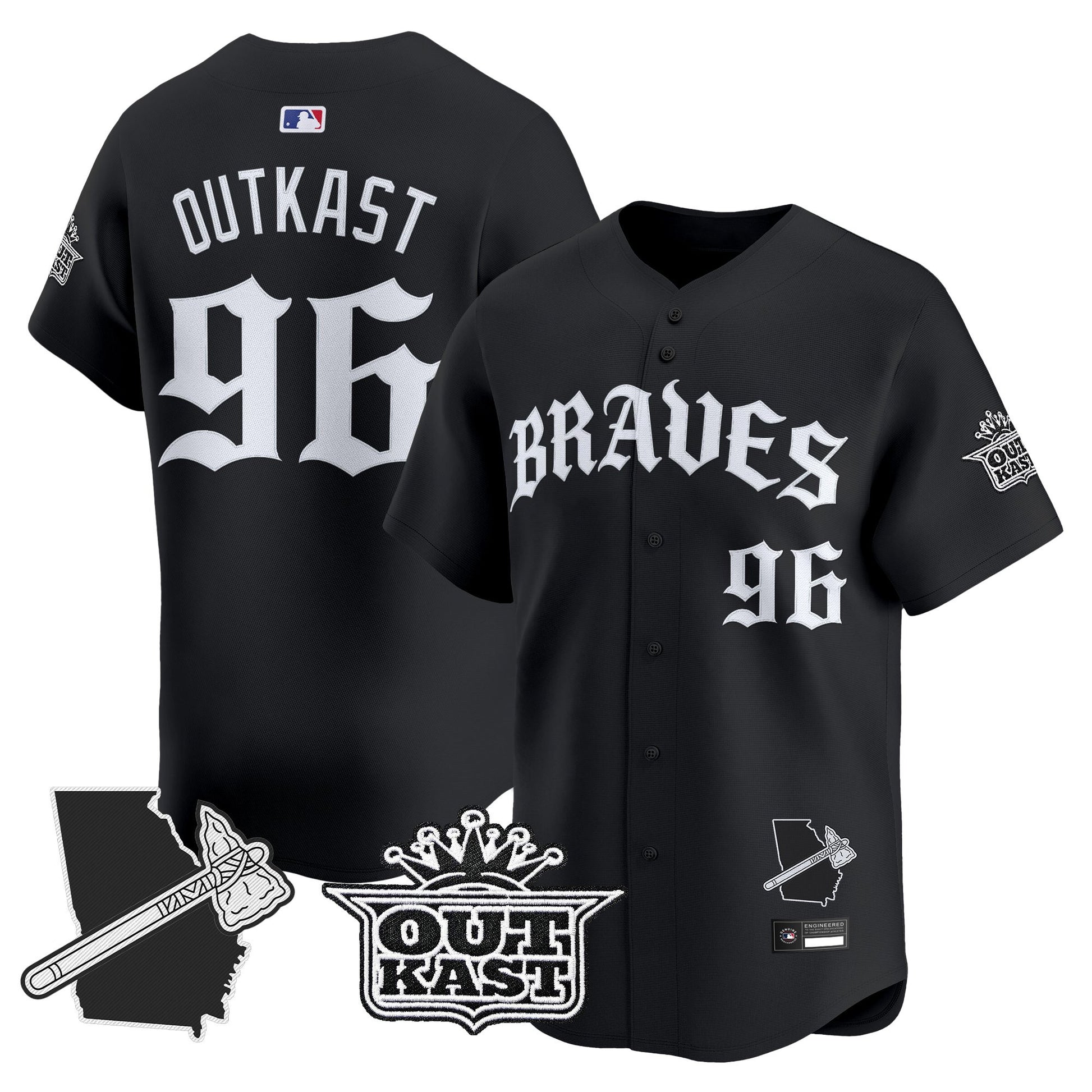 Men's Atlanta Braves 'Old English Edition' Vapor Premier Limited Jersey - All Stitched