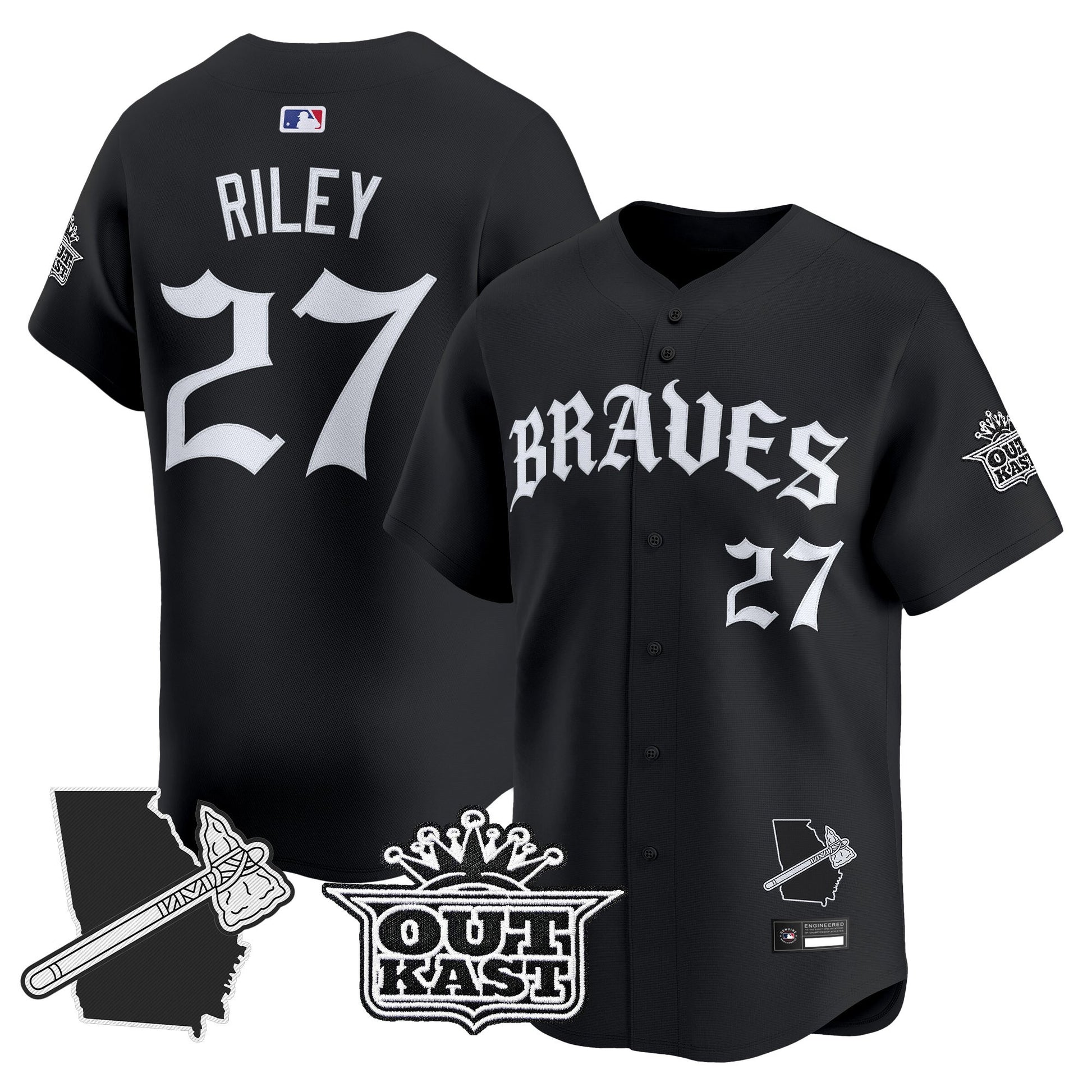 Men's Atlanta Braves 'Old English Edition' Vapor Premier Limited Jersey - All Stitched
