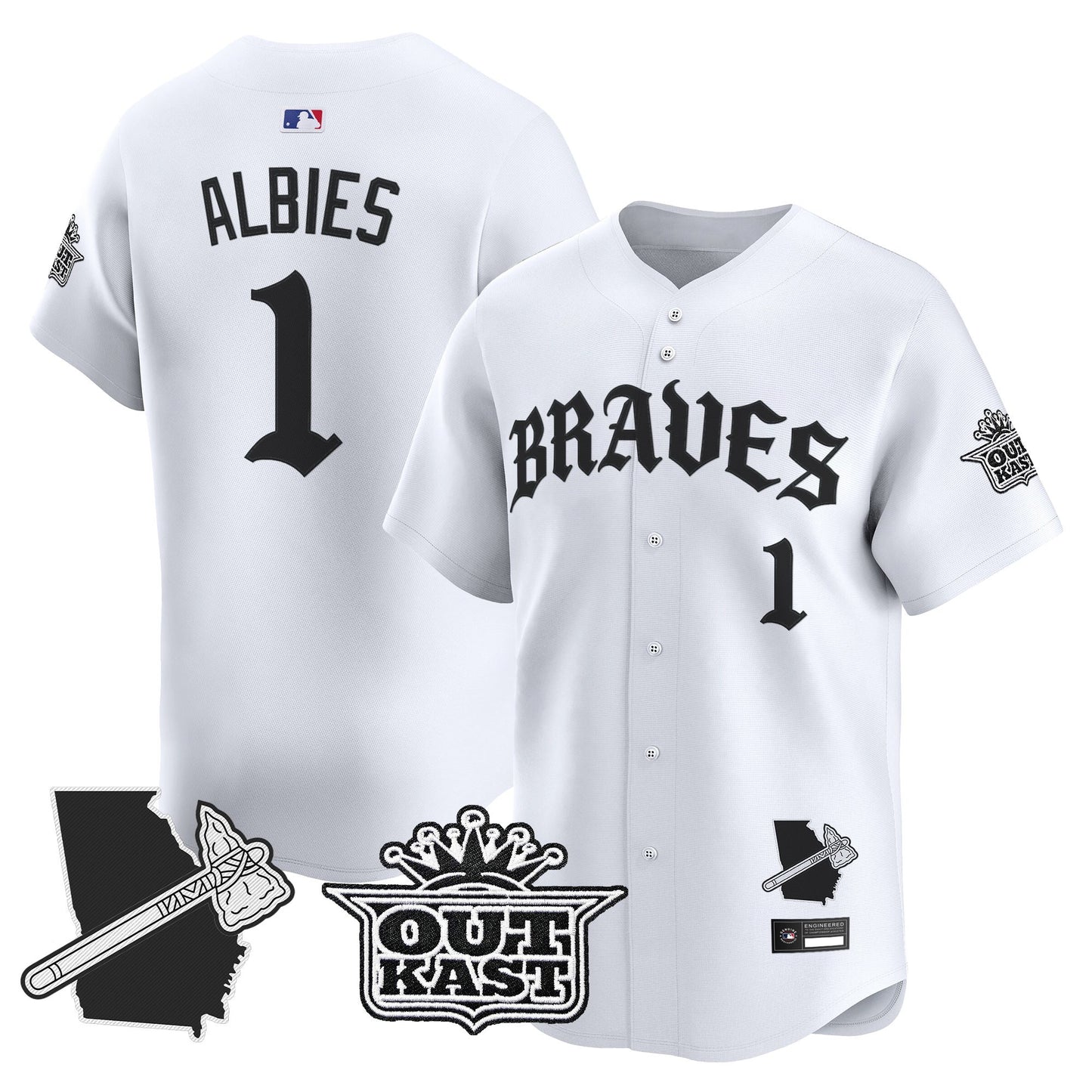 Men's Atlanta Braves 'Old English Edition' Vapor Premier Limited Jersey - All Stitched