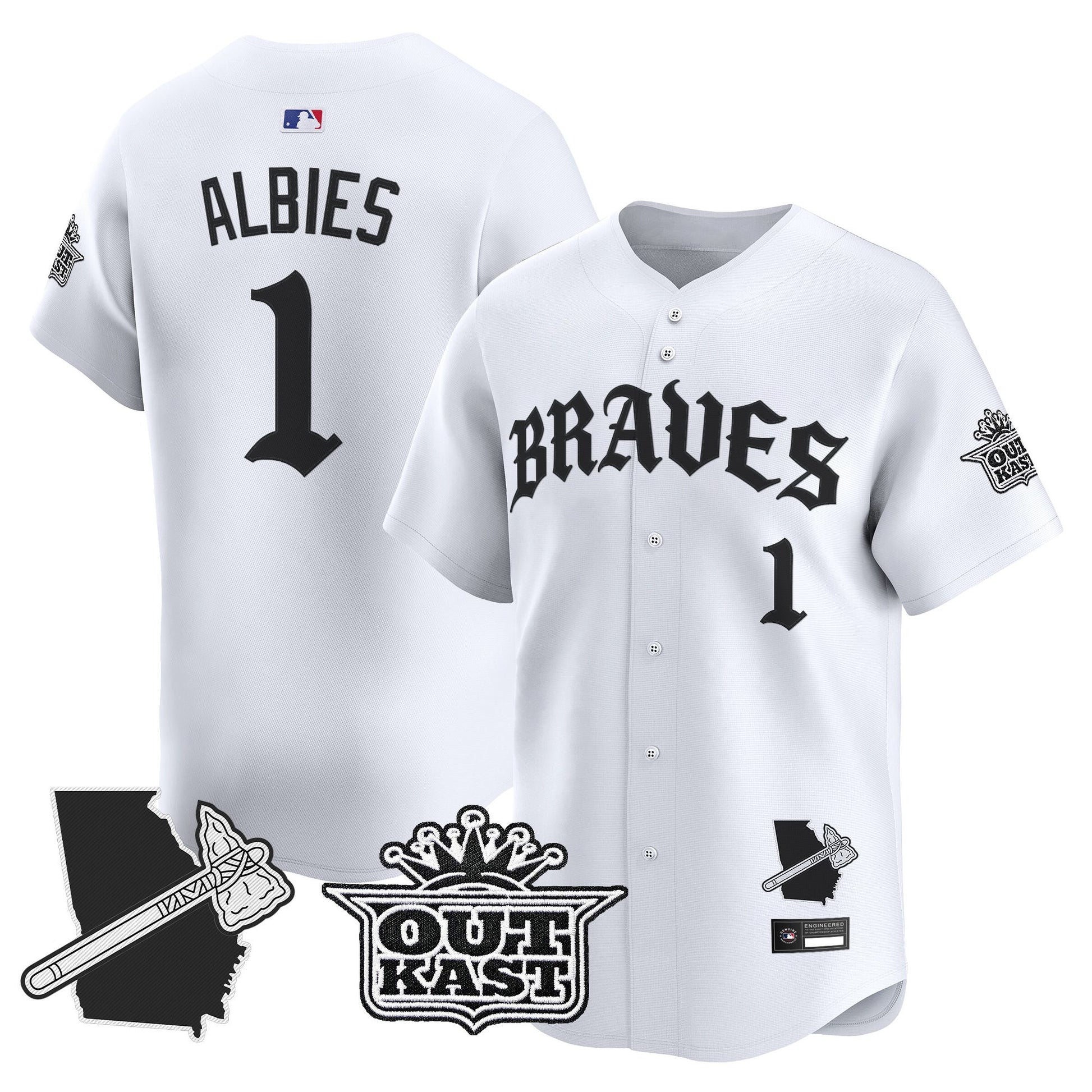 Men's Atlanta Braves 'Old English Edition' Vapor Premier Limited Jersey - All Stitched